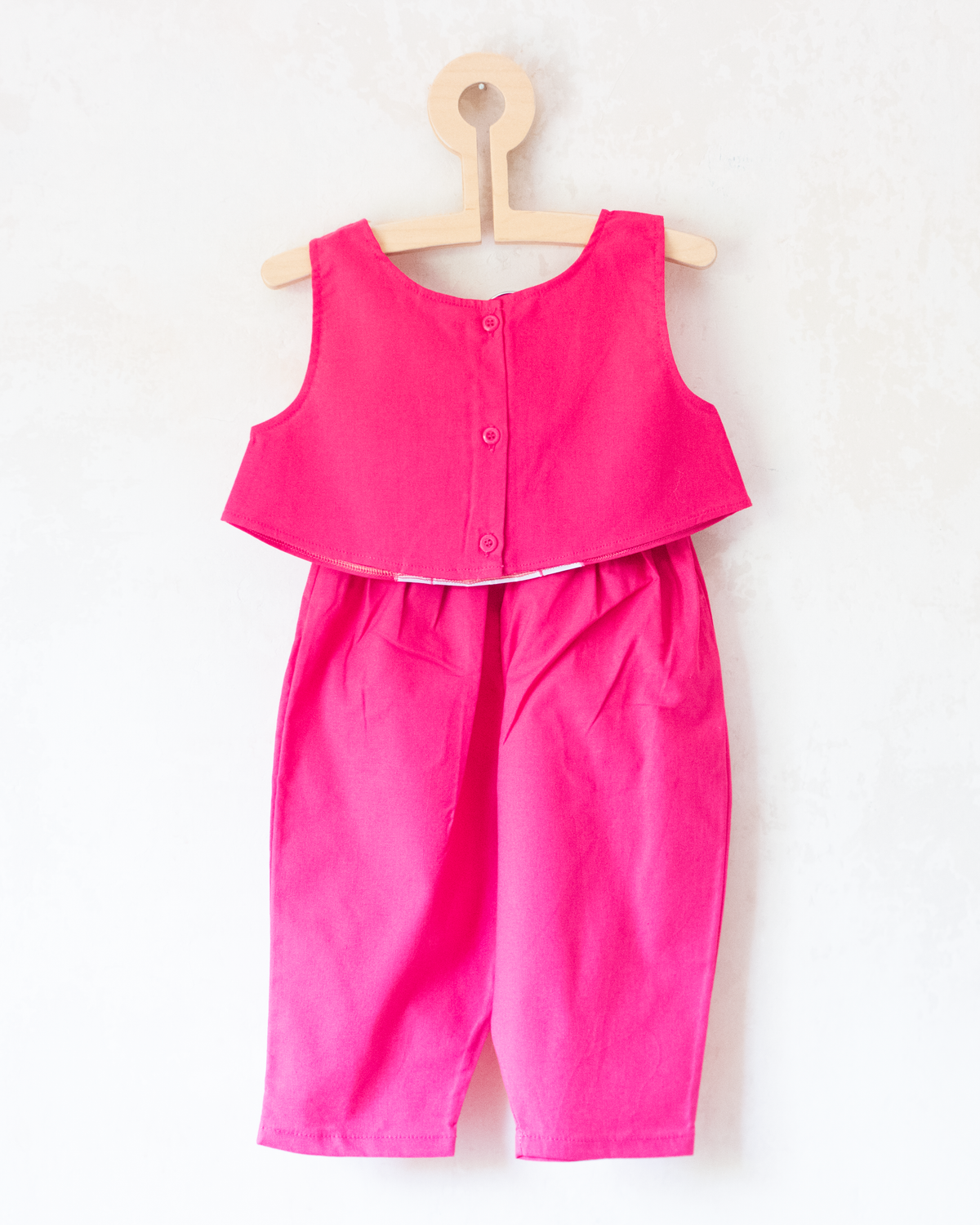 Pink embroidered boy's set with pants | Deadstock from the 80s | 9-12 months