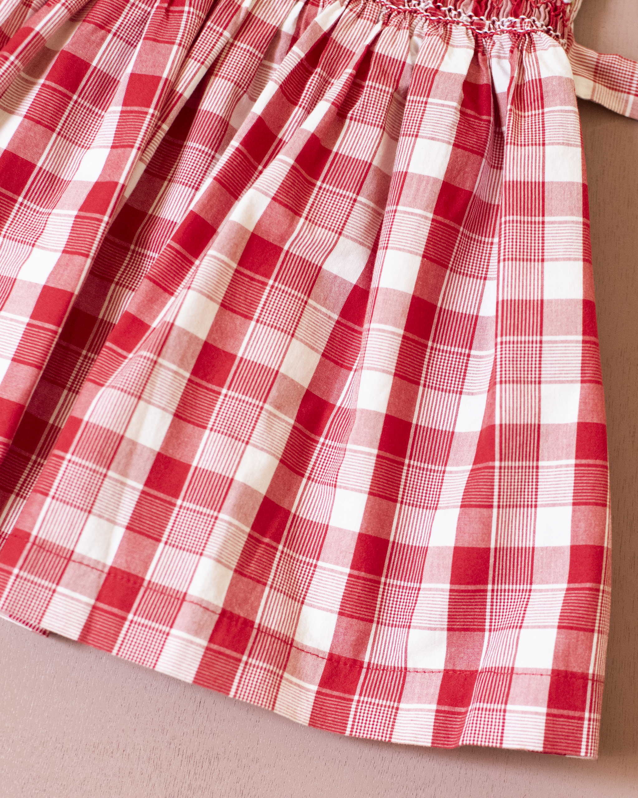 שמלה משובצת עם רקמת פרחים | 18-24 חודשים