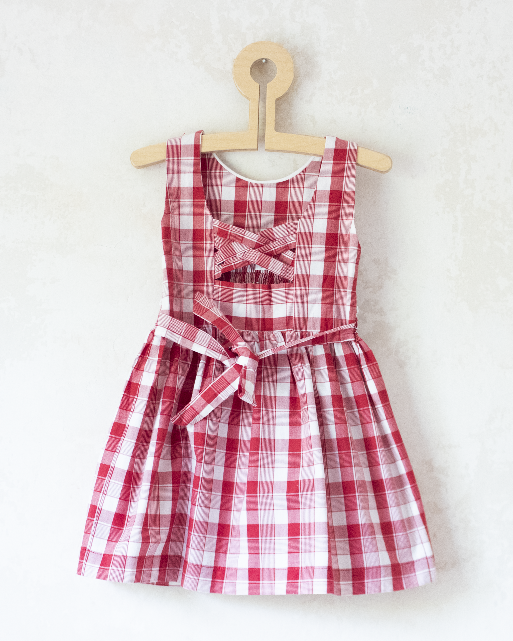 שמלה משובצת עם רקמת פרחים | 18-24 חודשים