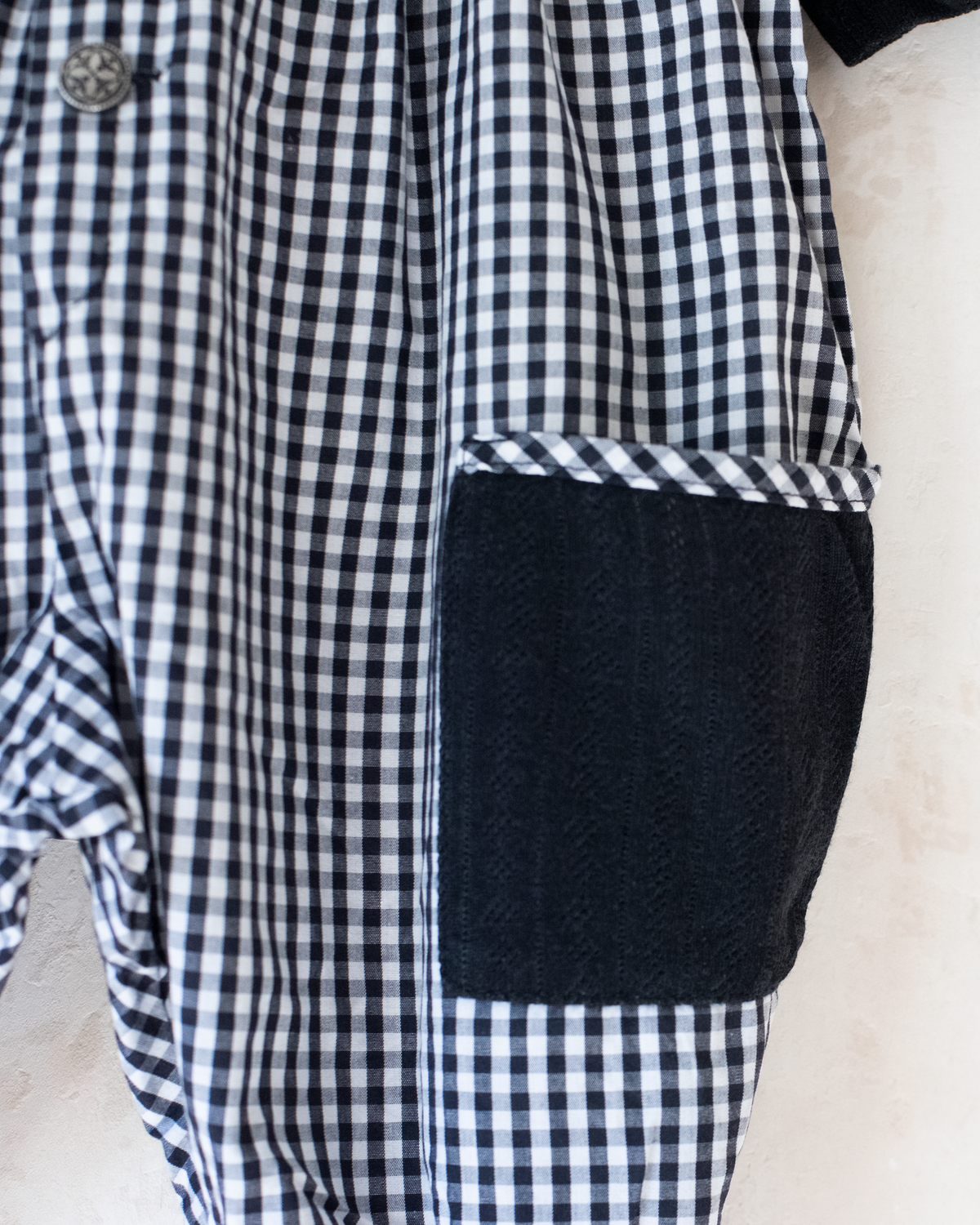 Black and white plaid overalls | 12-18 months