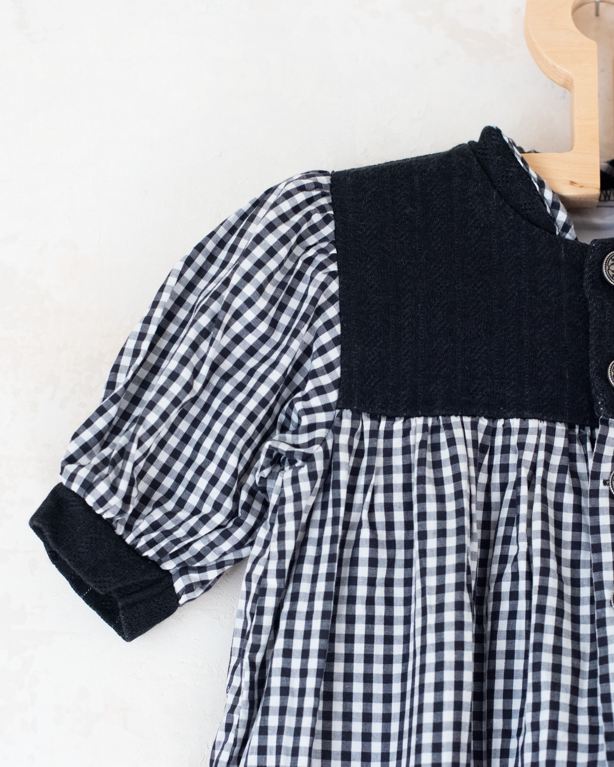 Black and white plaid overalls | 12-18 months