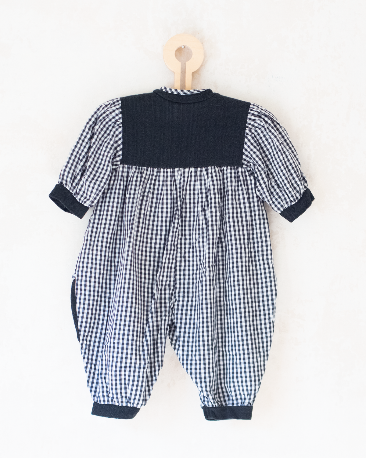 Black and white plaid overalls | 12-18 months
