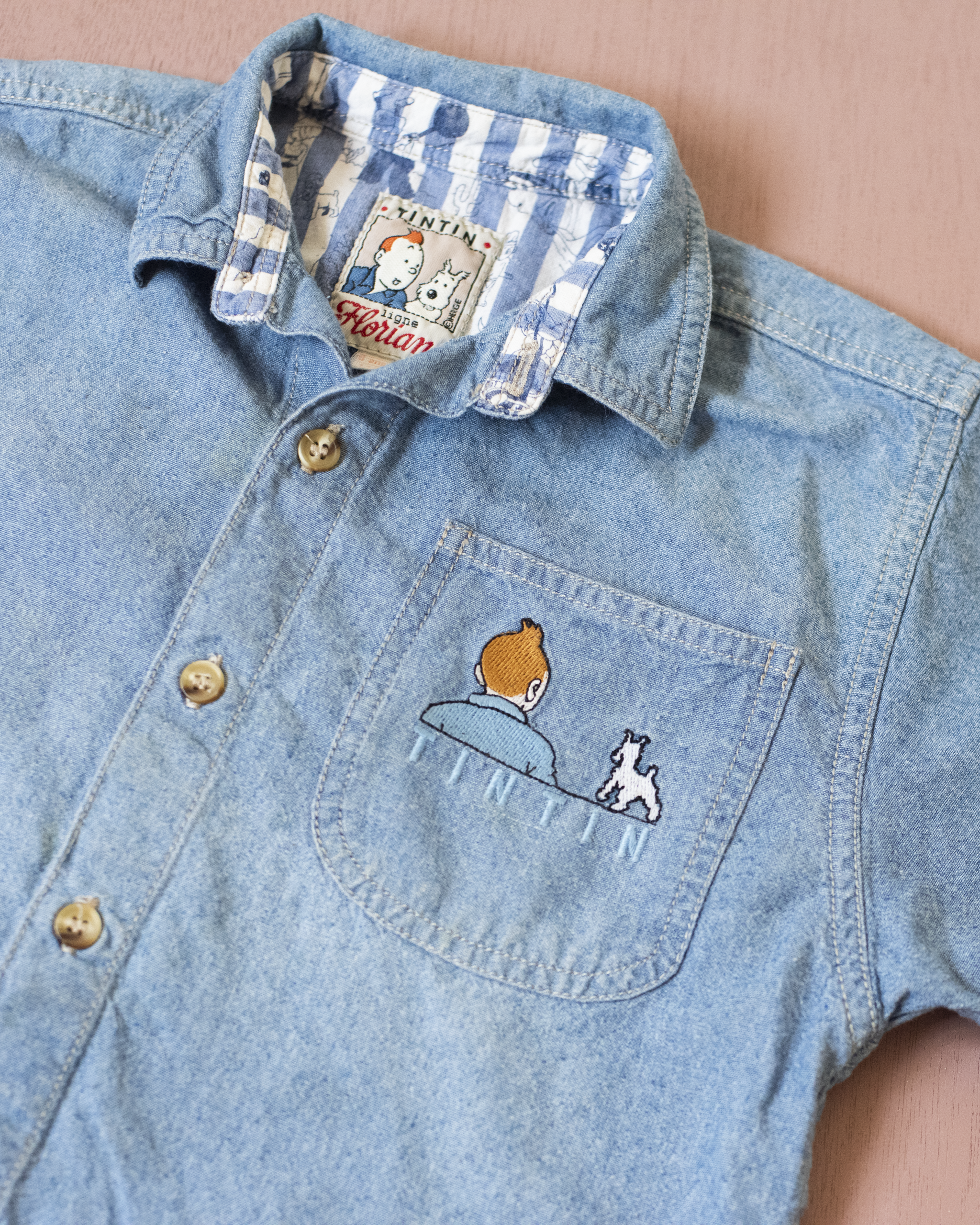 חולצת ג׳ינס עם רקמות של טינטין | 4-5 שנים