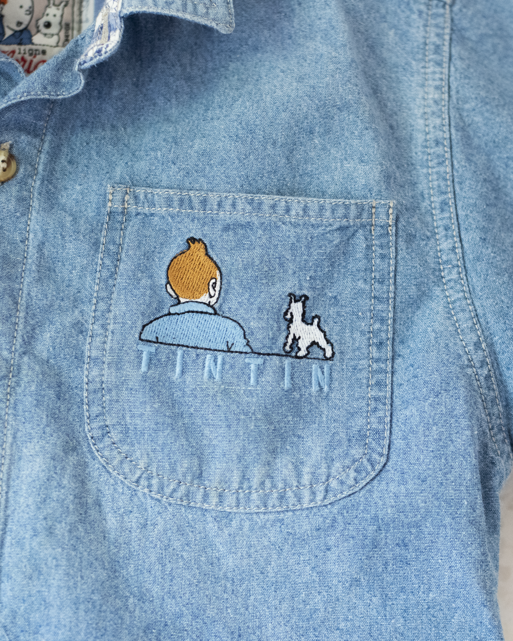 חולצת ג׳ינס עם רקמות של טינטין | 4-5 שנים