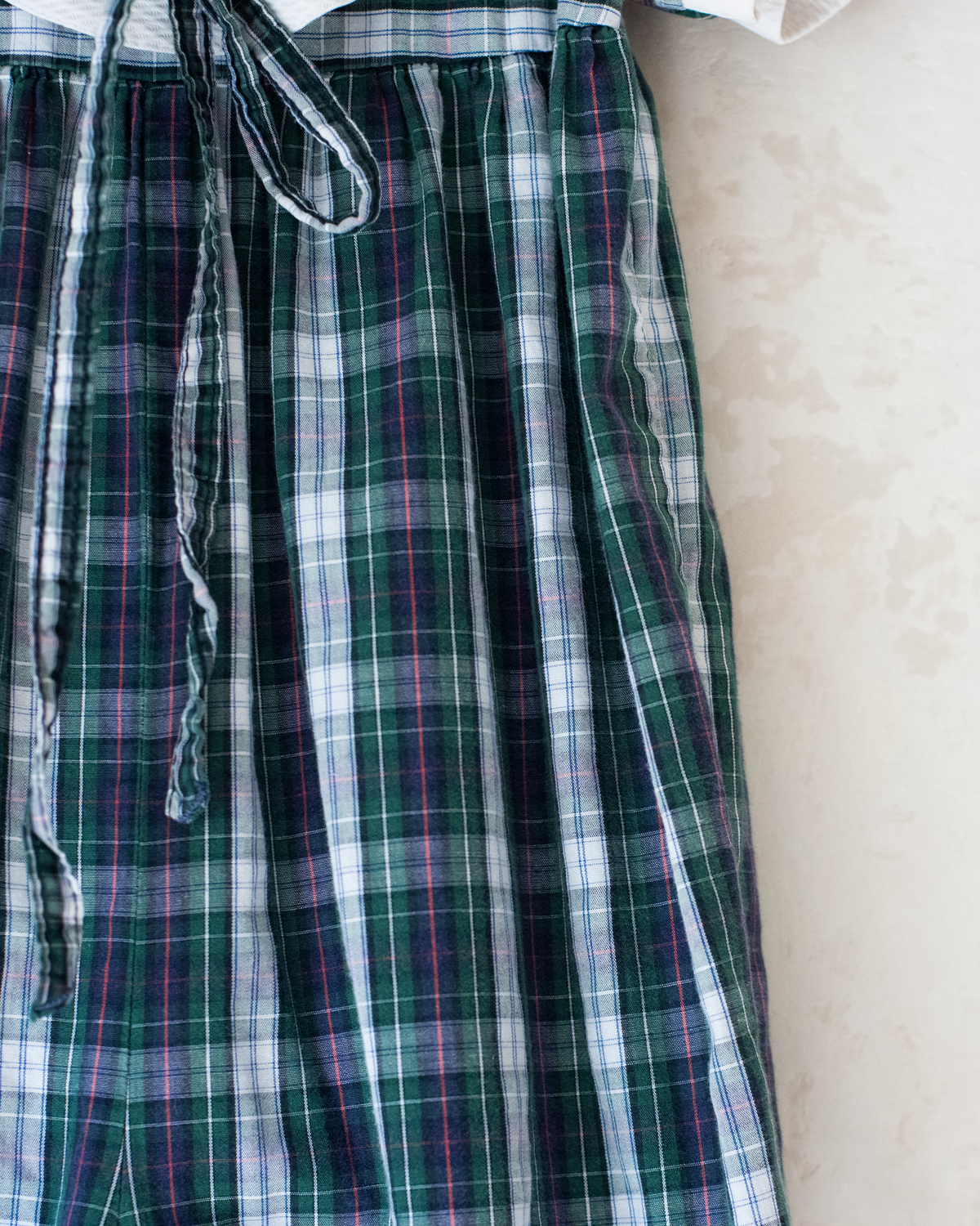 Plaid overalls with wide collar | 12-18 months