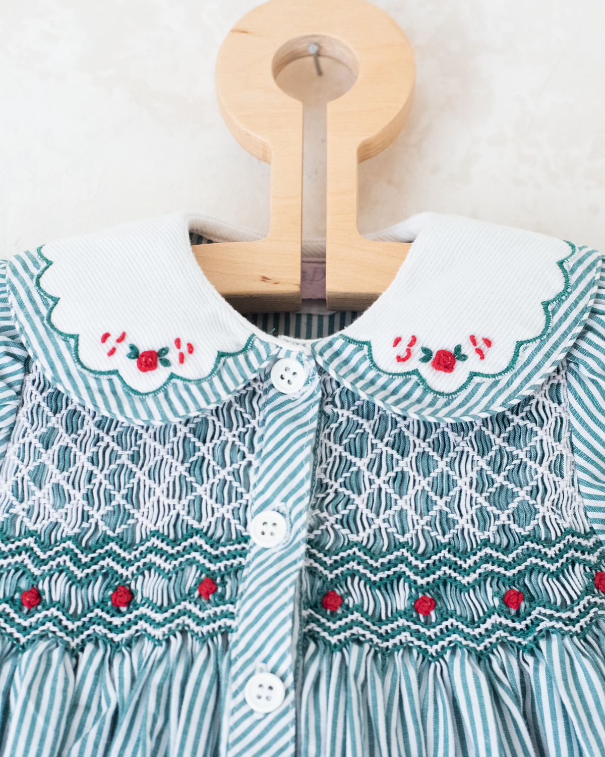 Jumpsuit with stripes and rose embroidery | 9-12 months