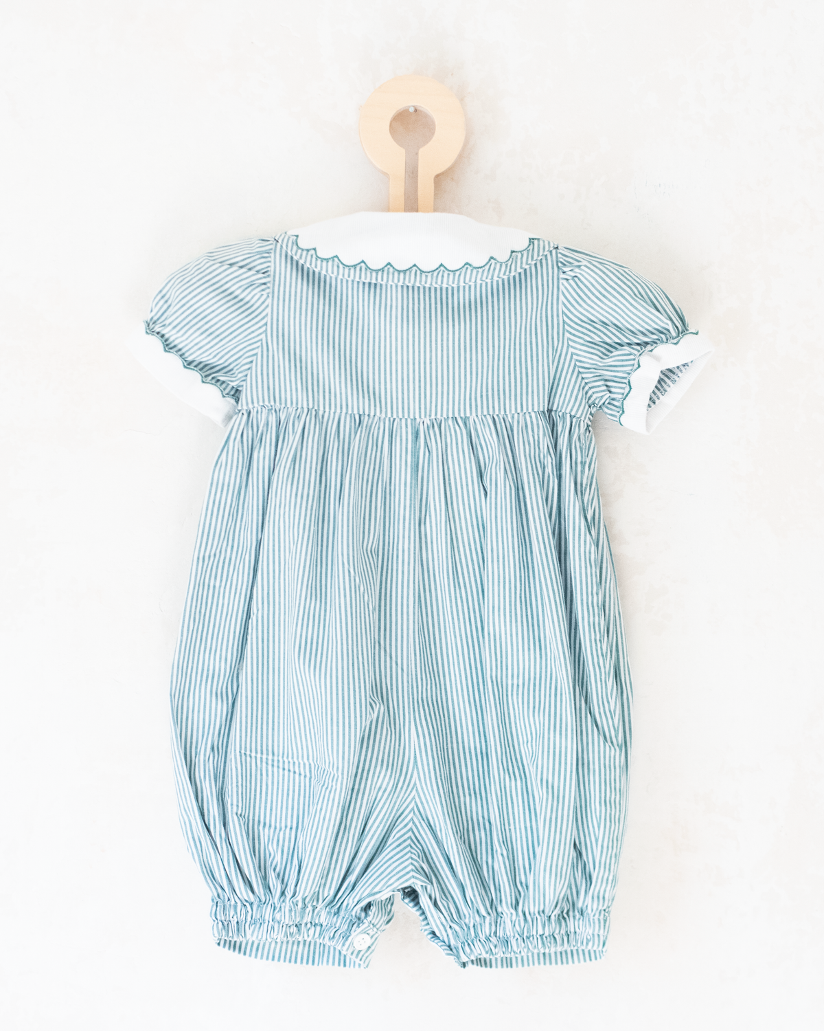 Jumpsuit with stripes and rose embroidery | 9-12 months