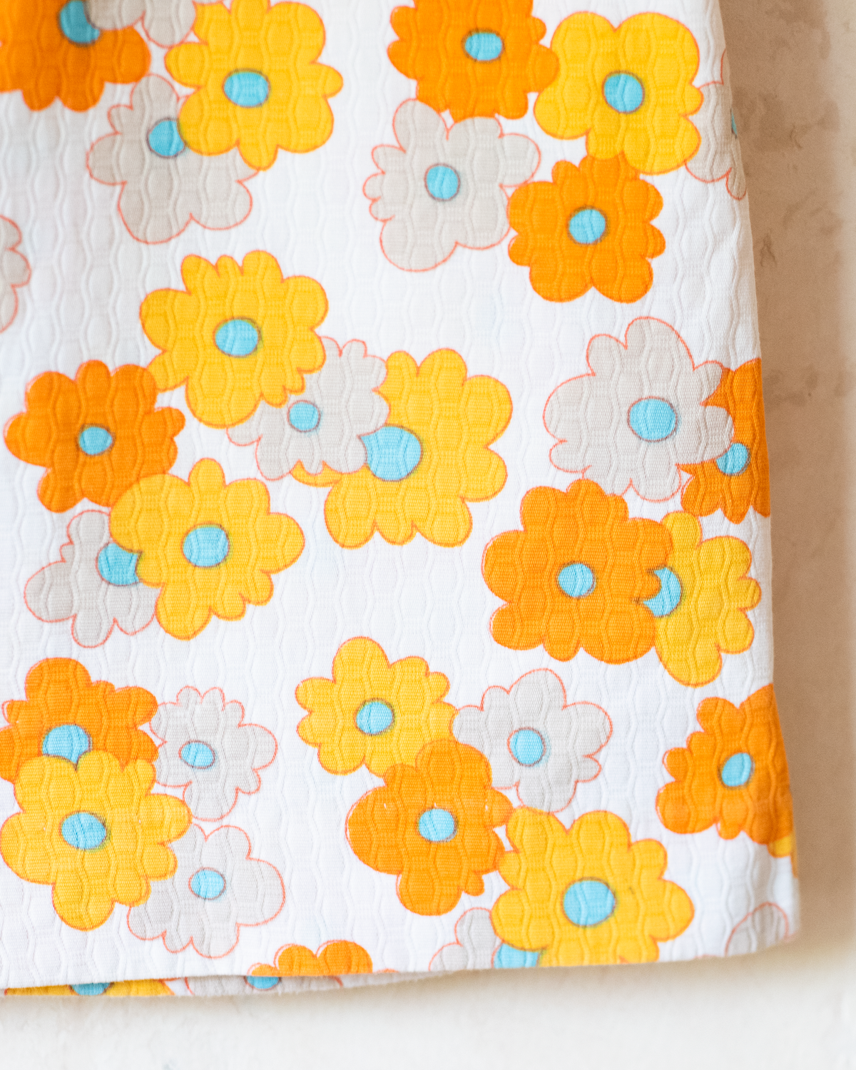 Floral dress from the seventies in shades of orange | 5-6 years