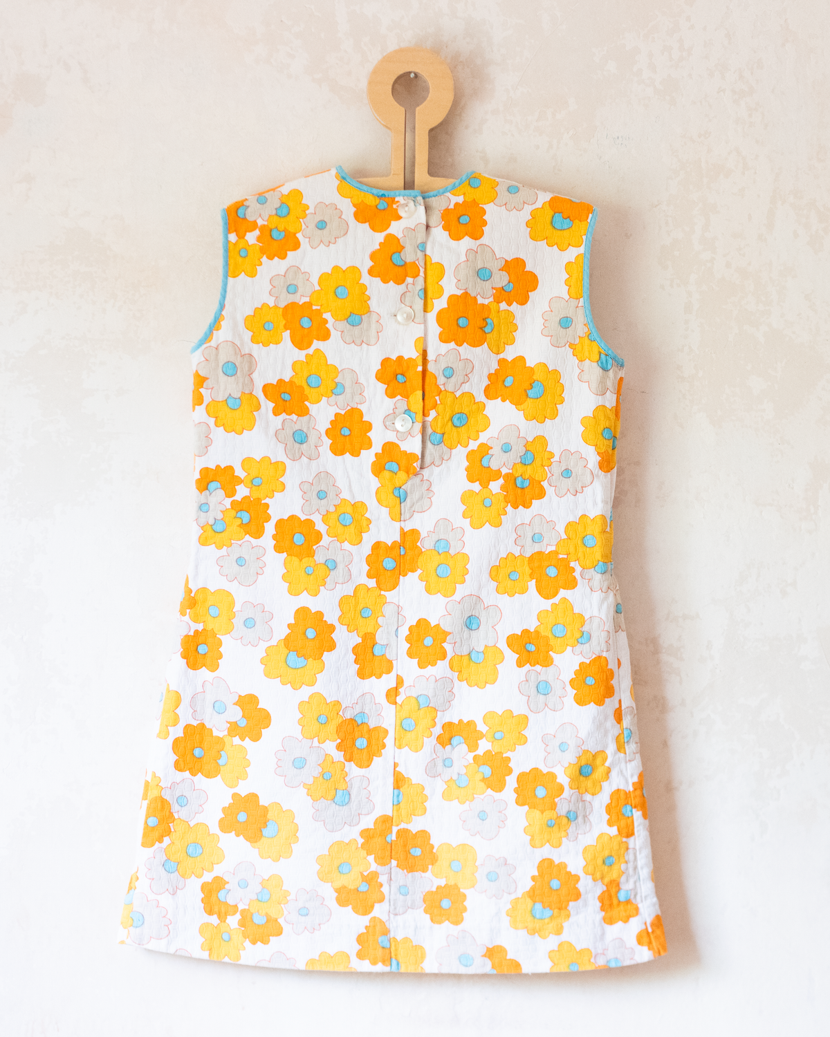 Floral dress from the seventies in shades of orange | 5-6 years