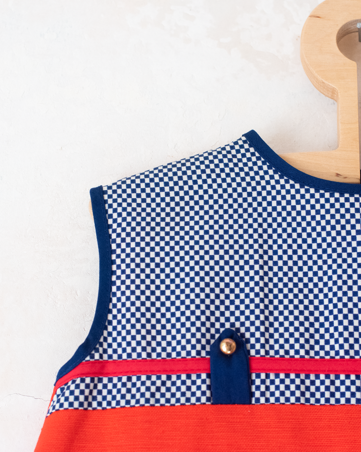 Orange Dress with Checks | Dead Stock from the Sixties | 9-12 Months