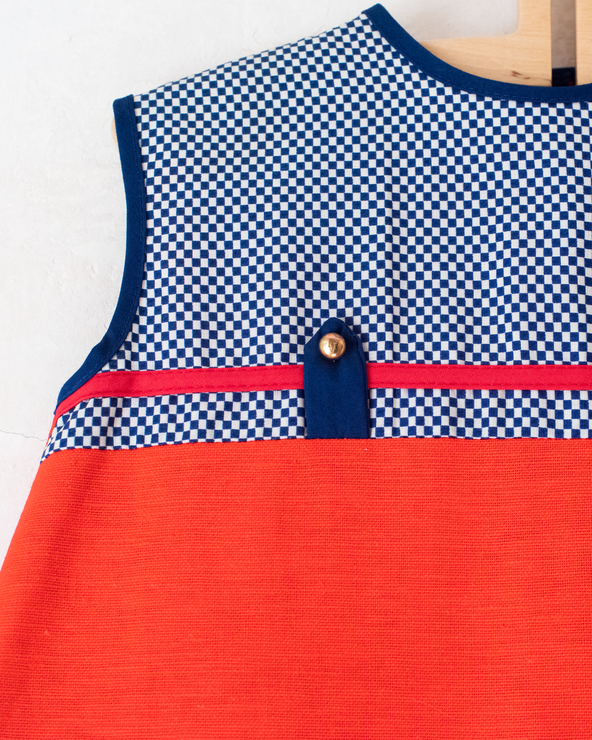 Orange Dress with Checks | Dead Stock from the Sixties | 9-12 Months