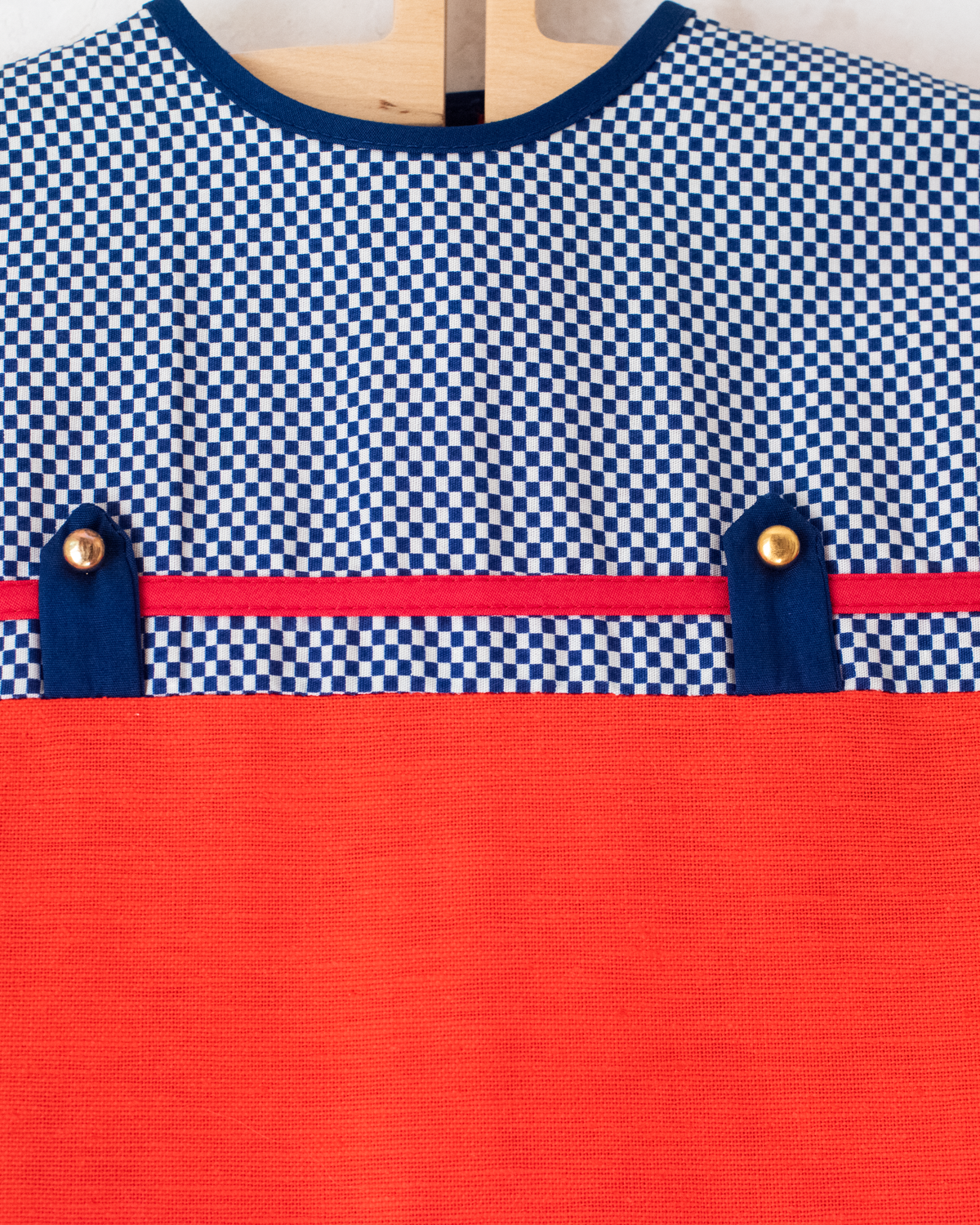 Orange Dress with Checks | Dead Stock from the Sixties | 9-12 Months