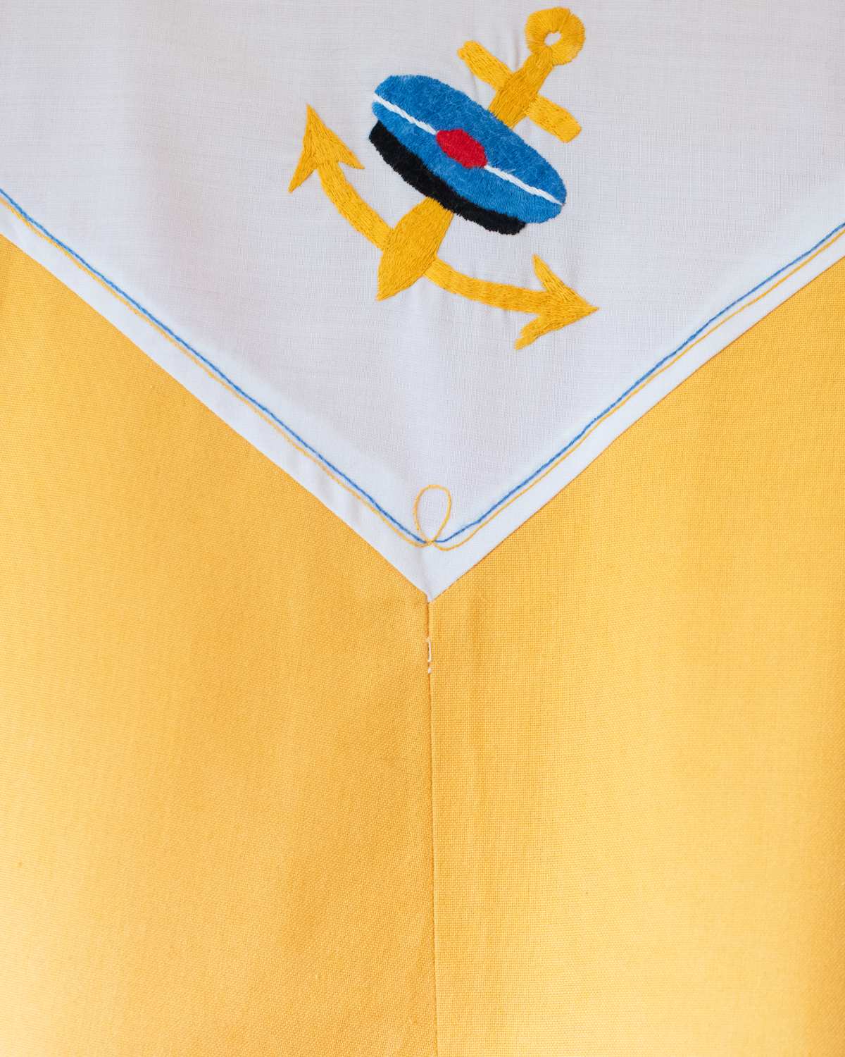 French Embroidered Dress with Anchor Embroidery and Sailor Hat | 7-8 Years