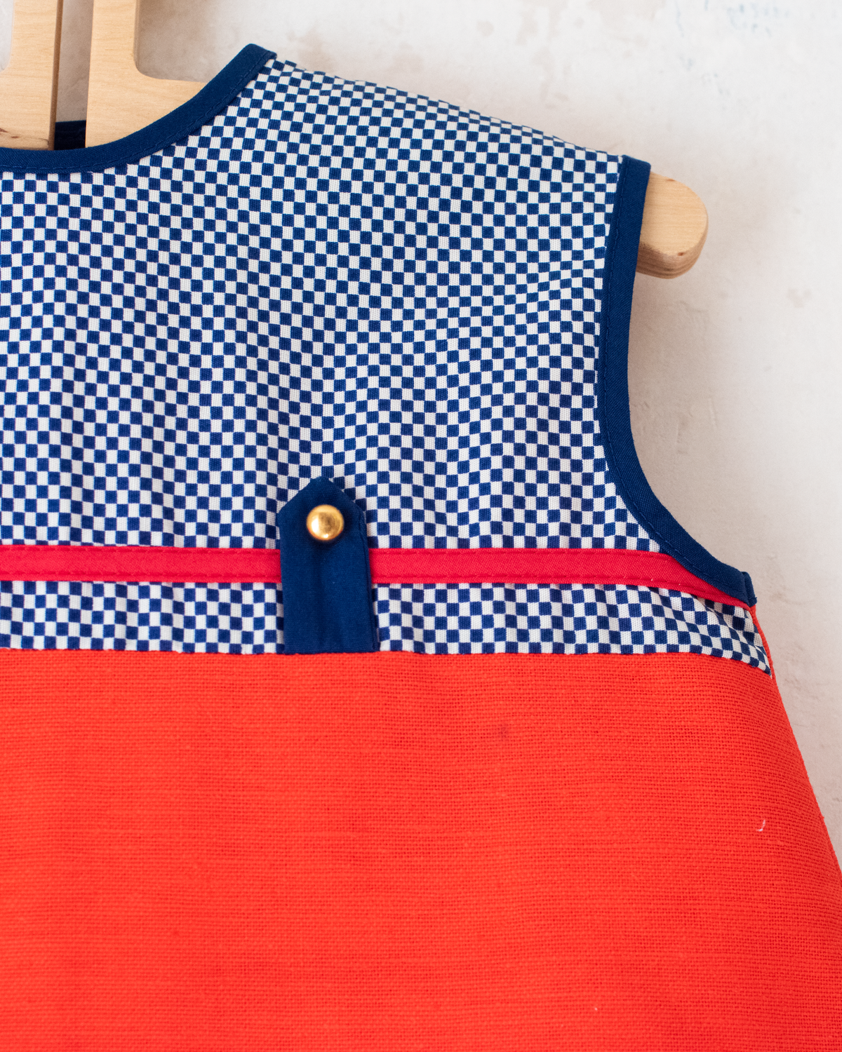 Orange Dress with Checks | Dead Stock from the Sixties | 9-12 Months