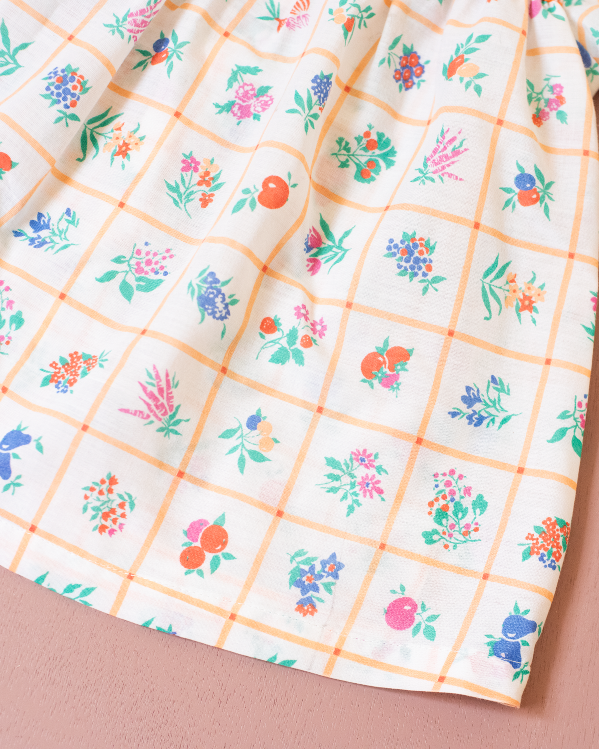 Picnic dress with fruit and flowers | 12-18 months