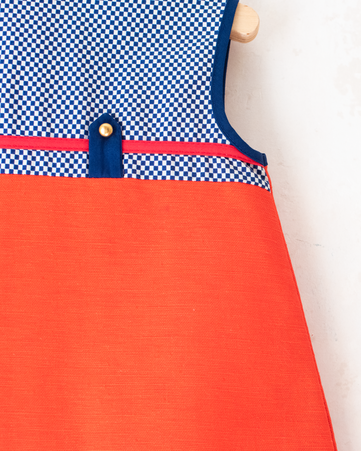 Orange Dress with Checks | Dead Stock from the Sixties | 9-12 Months