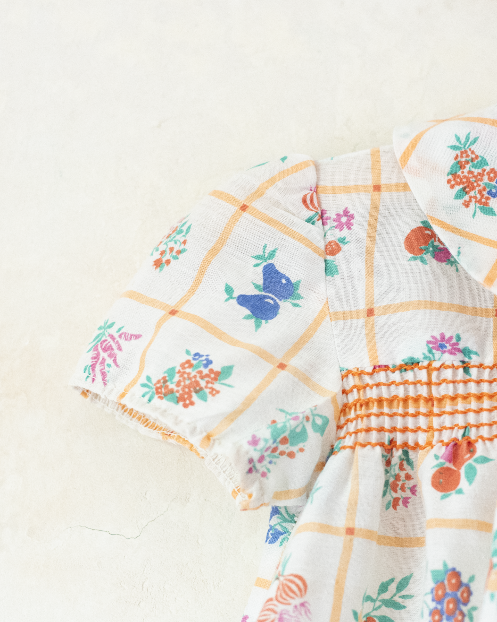 שמלת פיקניק עם פירות ופרחים | 12-18 חודשים