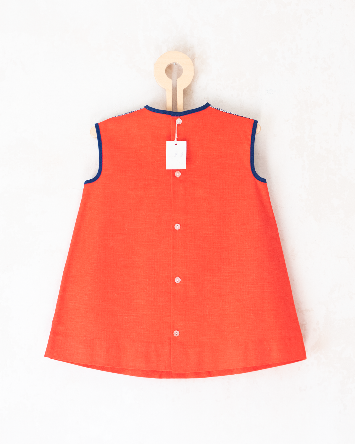 Orange Dress with Checks | Dead Stock from the Sixties | 9-12 Months