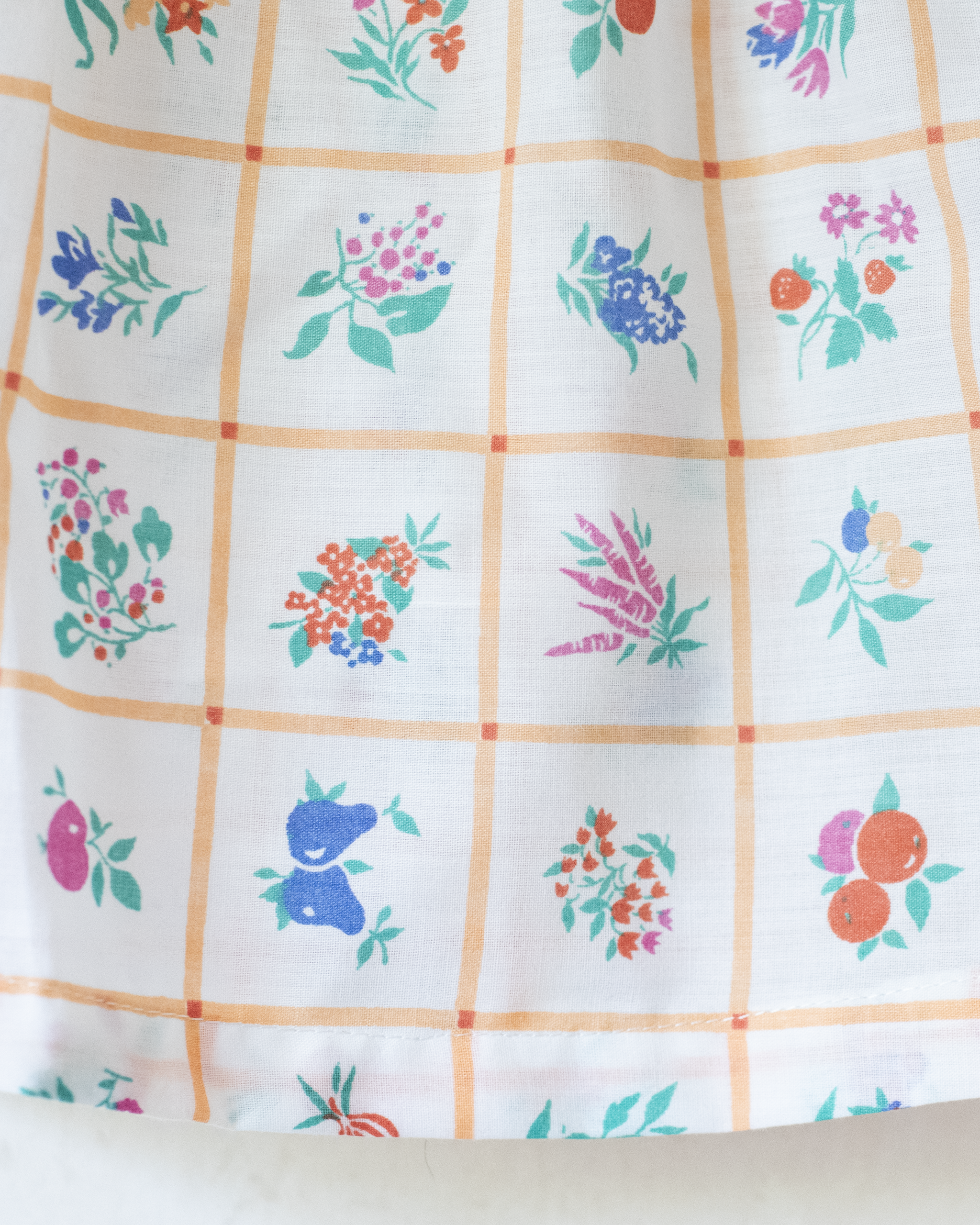 שמלת פיקניק עם פירות ופרחים | 12-18 חודשים