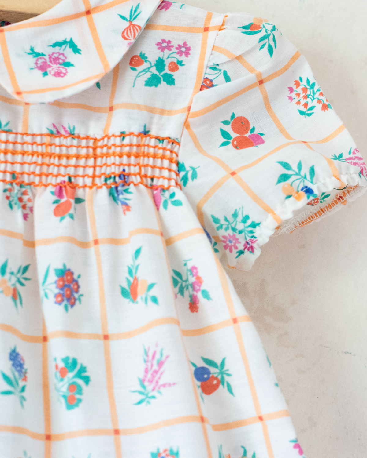 Picnic dress with fruit and flowers | 12-18 months