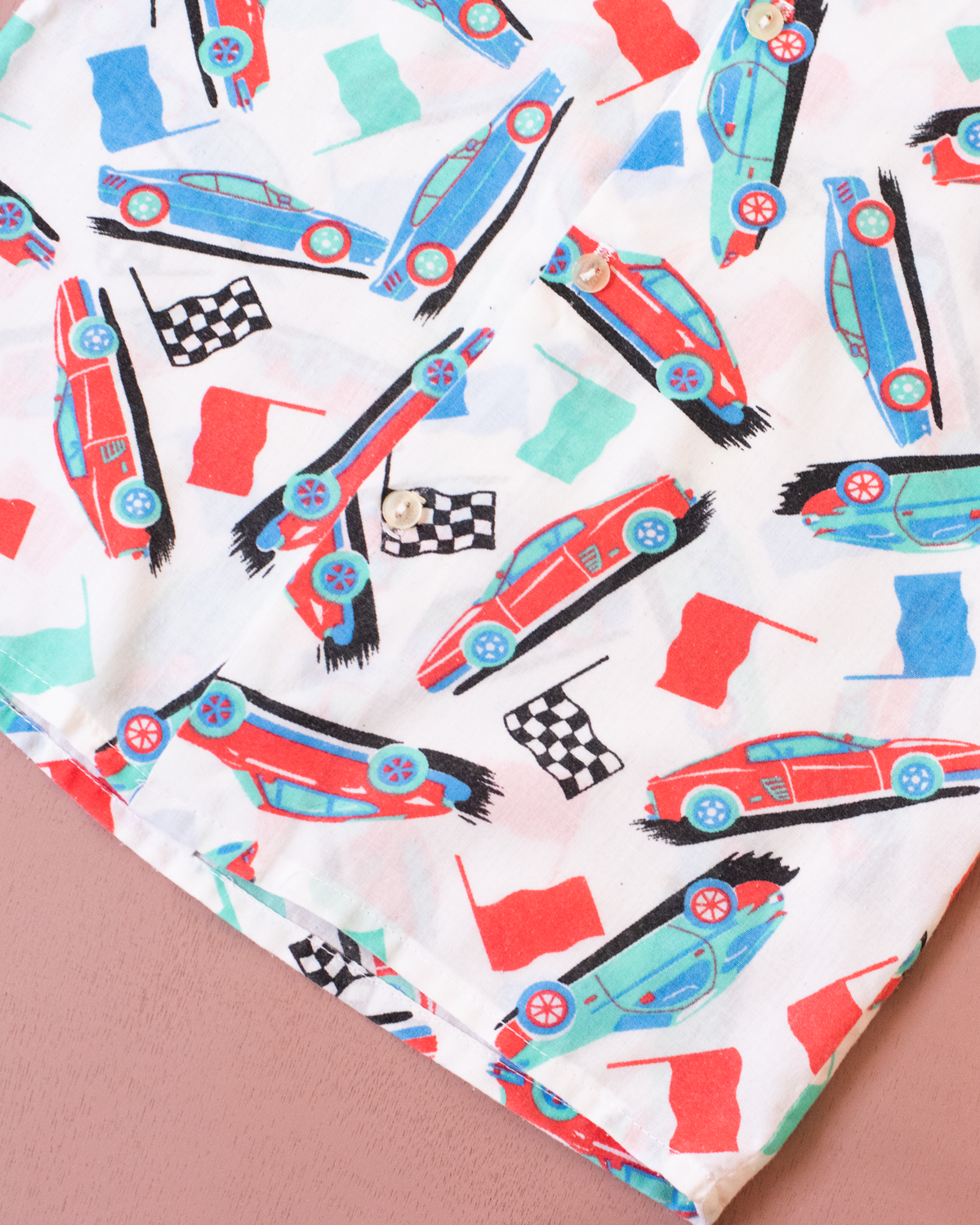 Button-down shirt with racing cars | 4-5 years