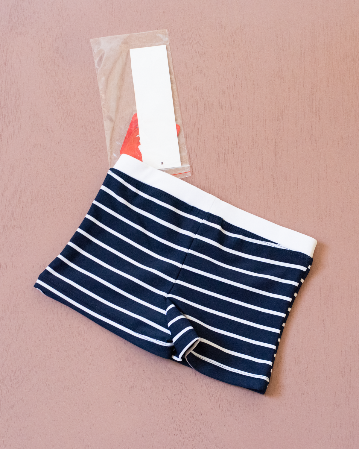 Blue swimsuit with stripes and "The King is Drinking" | French Deadstock | 4-5 years