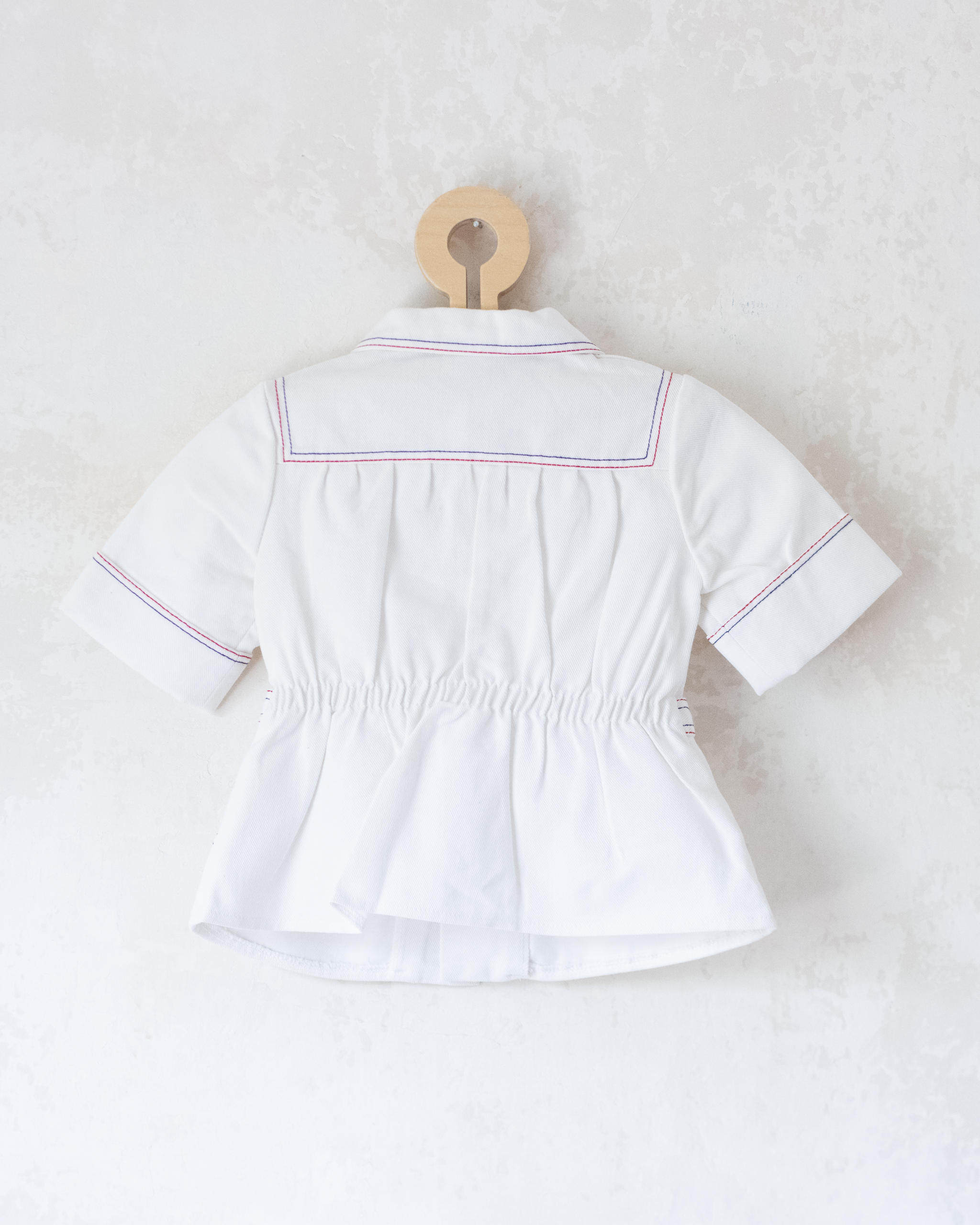 חולצה לבנה צרפתית מחויטת | דד סטוק מהסבנטיז | 2-3 שנים