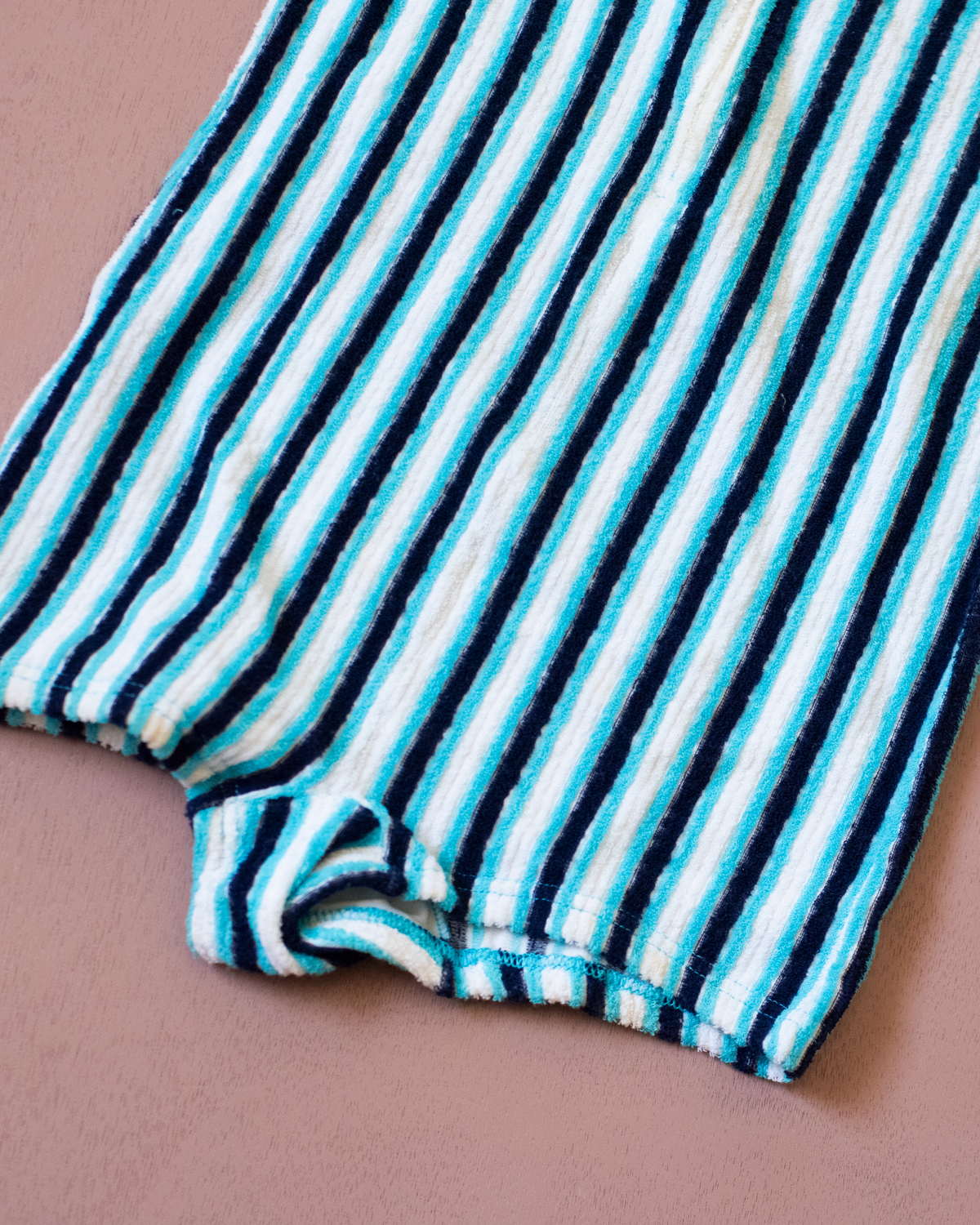 French terry cloth striped overalls | Deadstock from the Seventies | 8-9 years