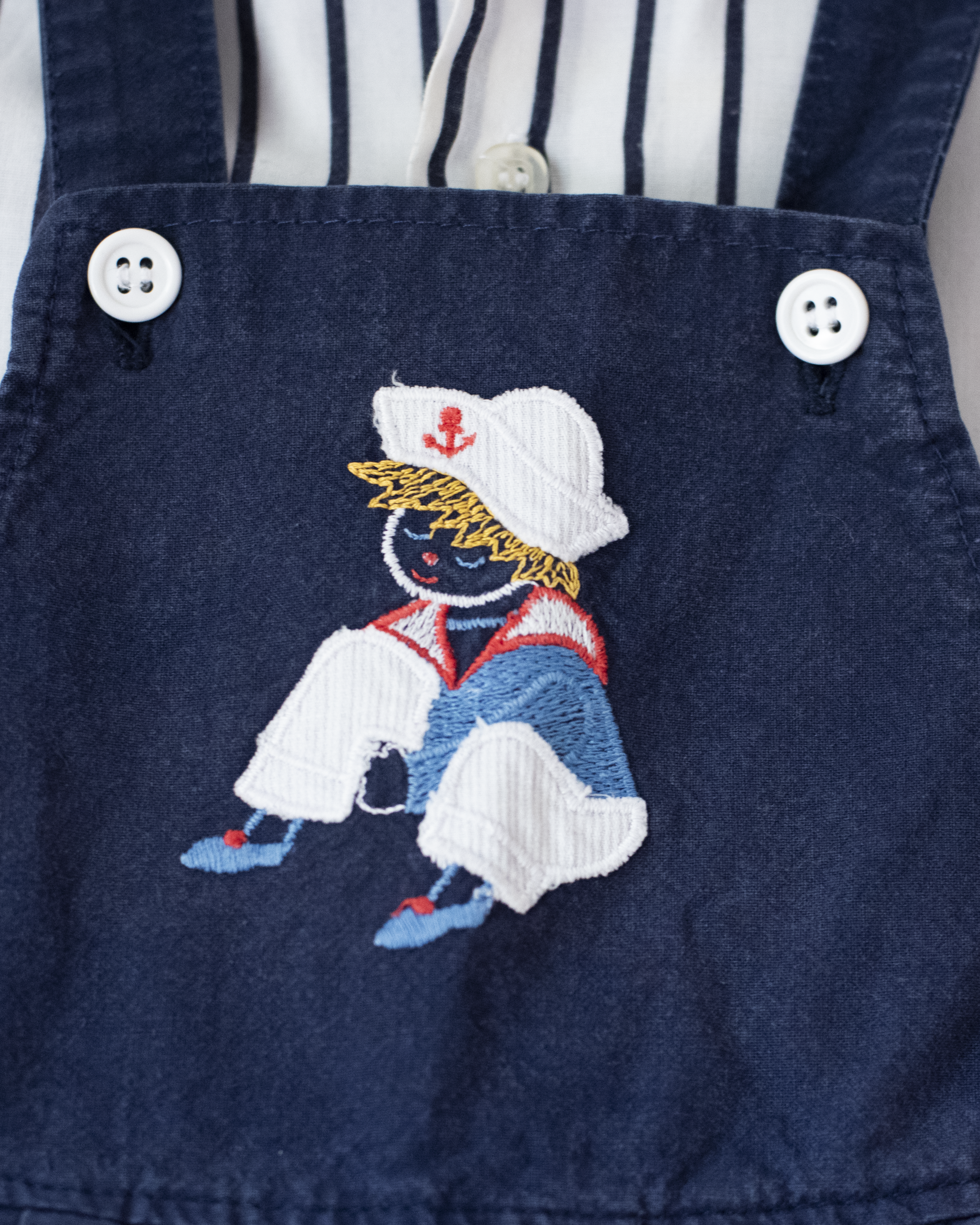 סט נוסטלגי של חולצה ואוברול ימאים | 18-24 חודשים