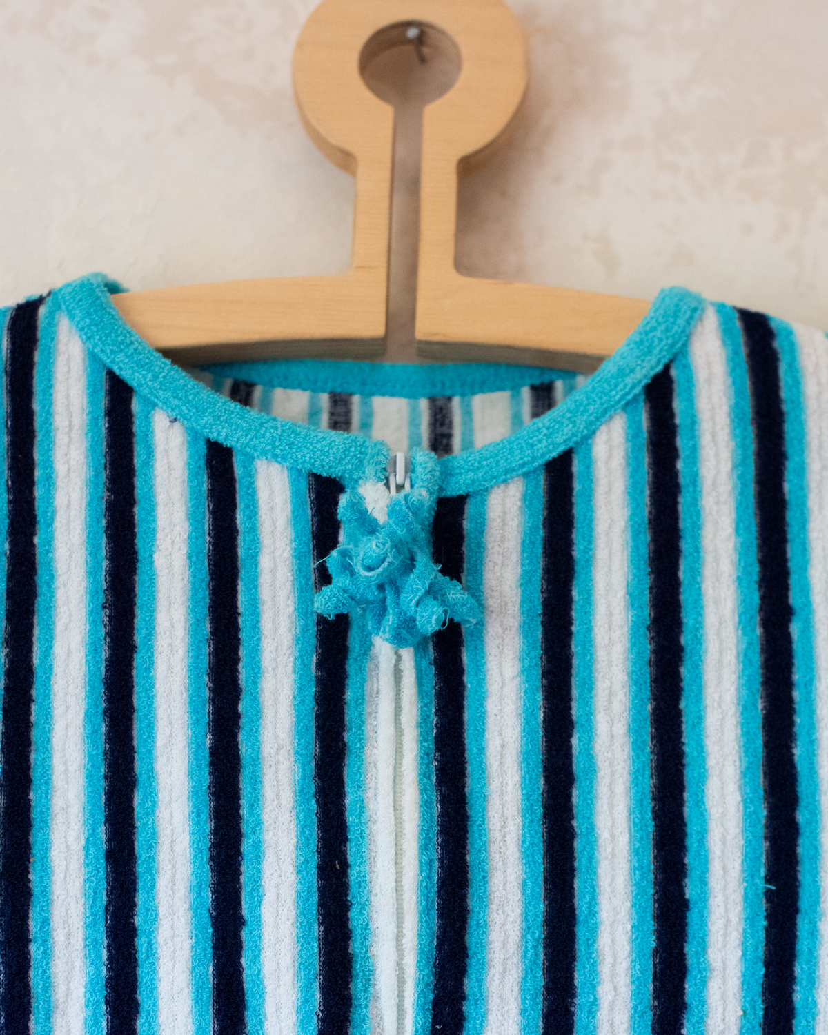 French terry cloth striped overalls | Deadstock from the Seventies | 8-9 years