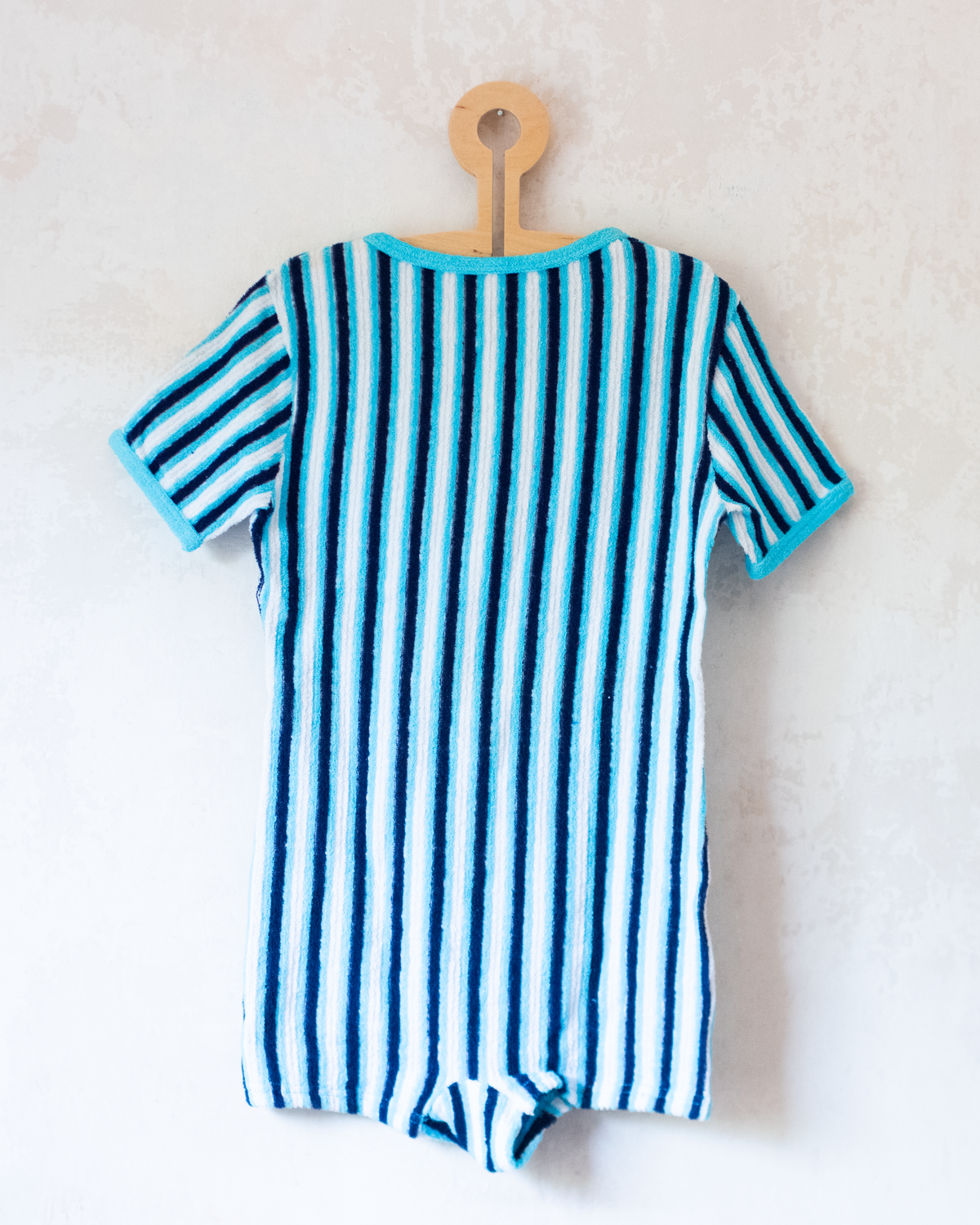 French terry cloth striped overalls | Deadstock from the Seventies | 8-9 years