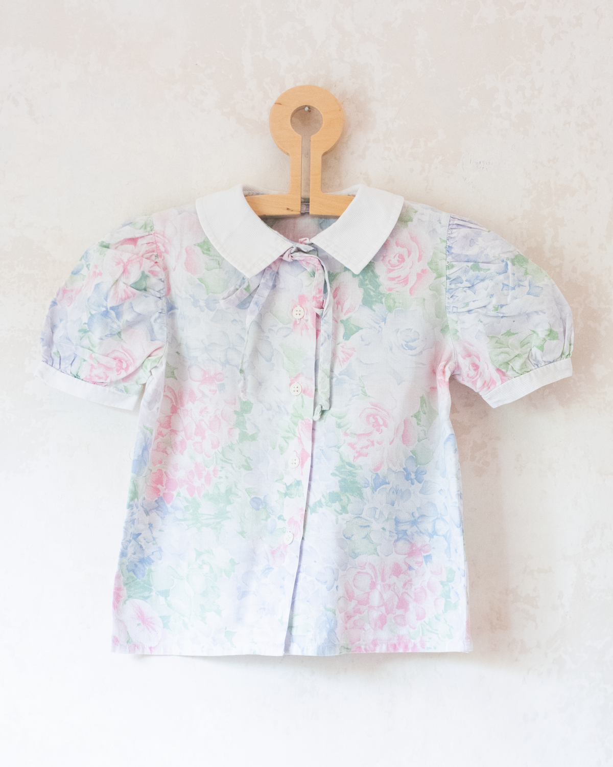 Floral button-down shirt with white collar | 6-7 years