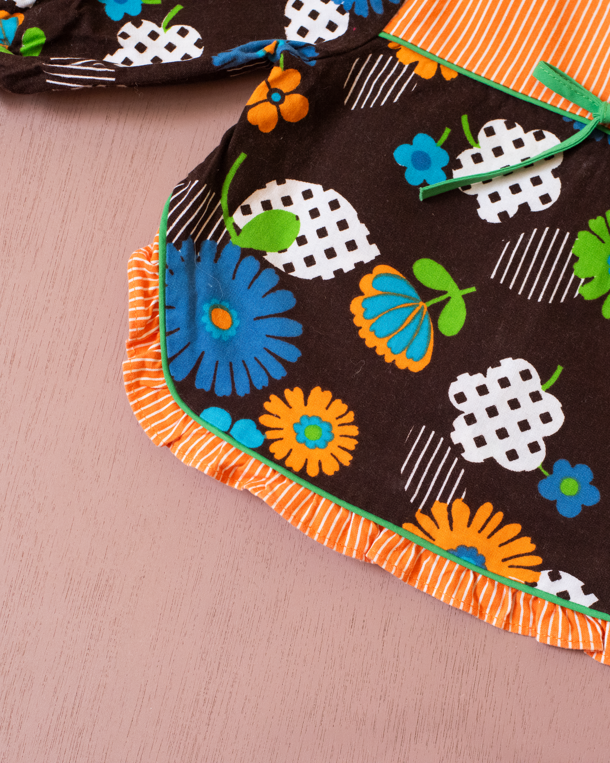 Long French blouse with flowers and ruffles | 6-9 months