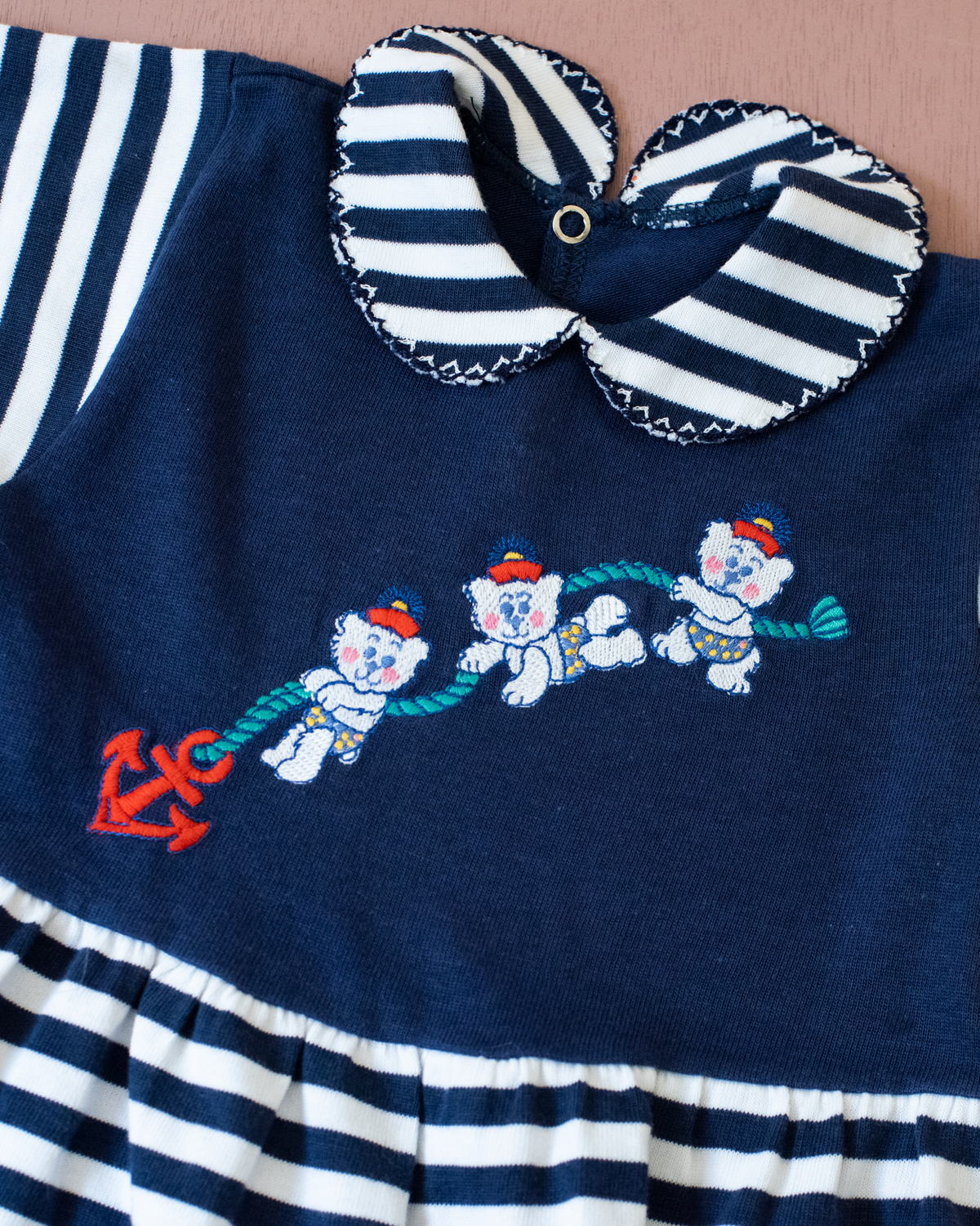 Striped dress and sailor bears | 3-6 months