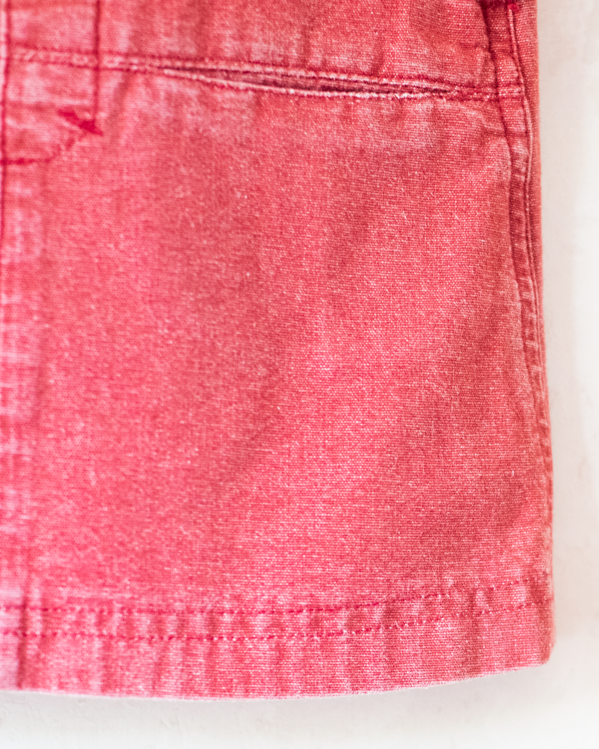 Red denim sundress with King Bebar embroidery | 9-12 months