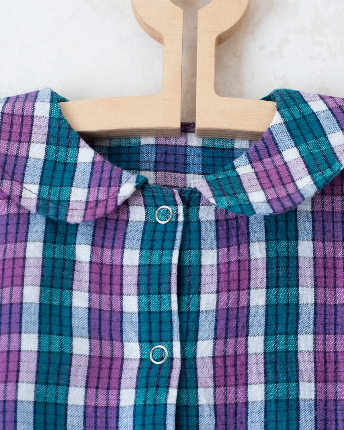 Green and purple plaid shirt | 18-24 months