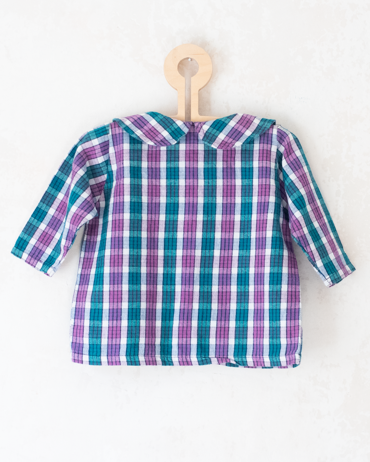 Green and purple plaid shirt | 18-24 months