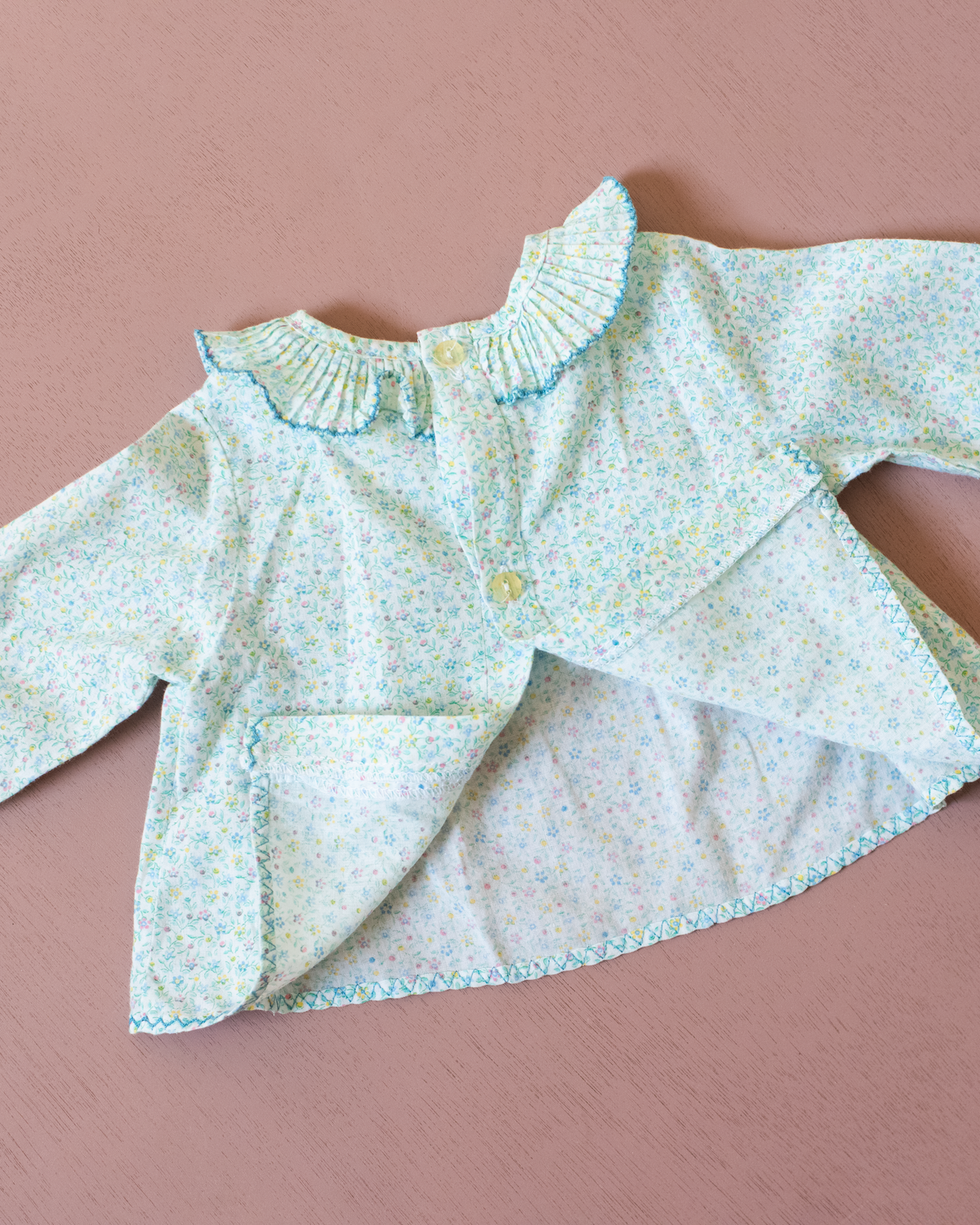 Floral shirt with ruffle collar | 0-3 months
