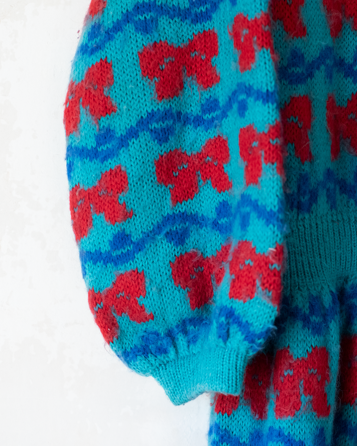 Knitted wool dress with bow ties | 9-10 years