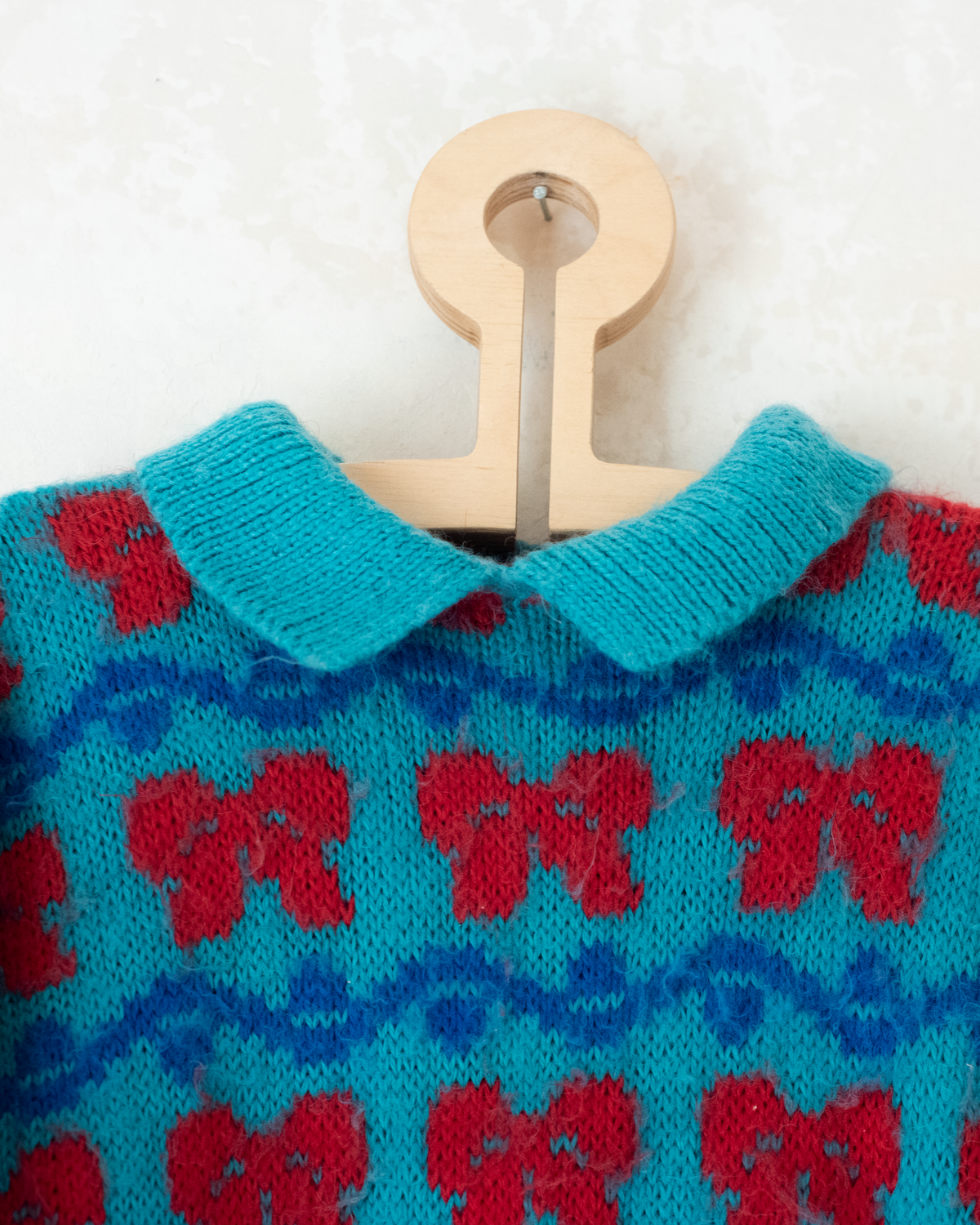Knitted wool dress with bow ties | 9-10 years