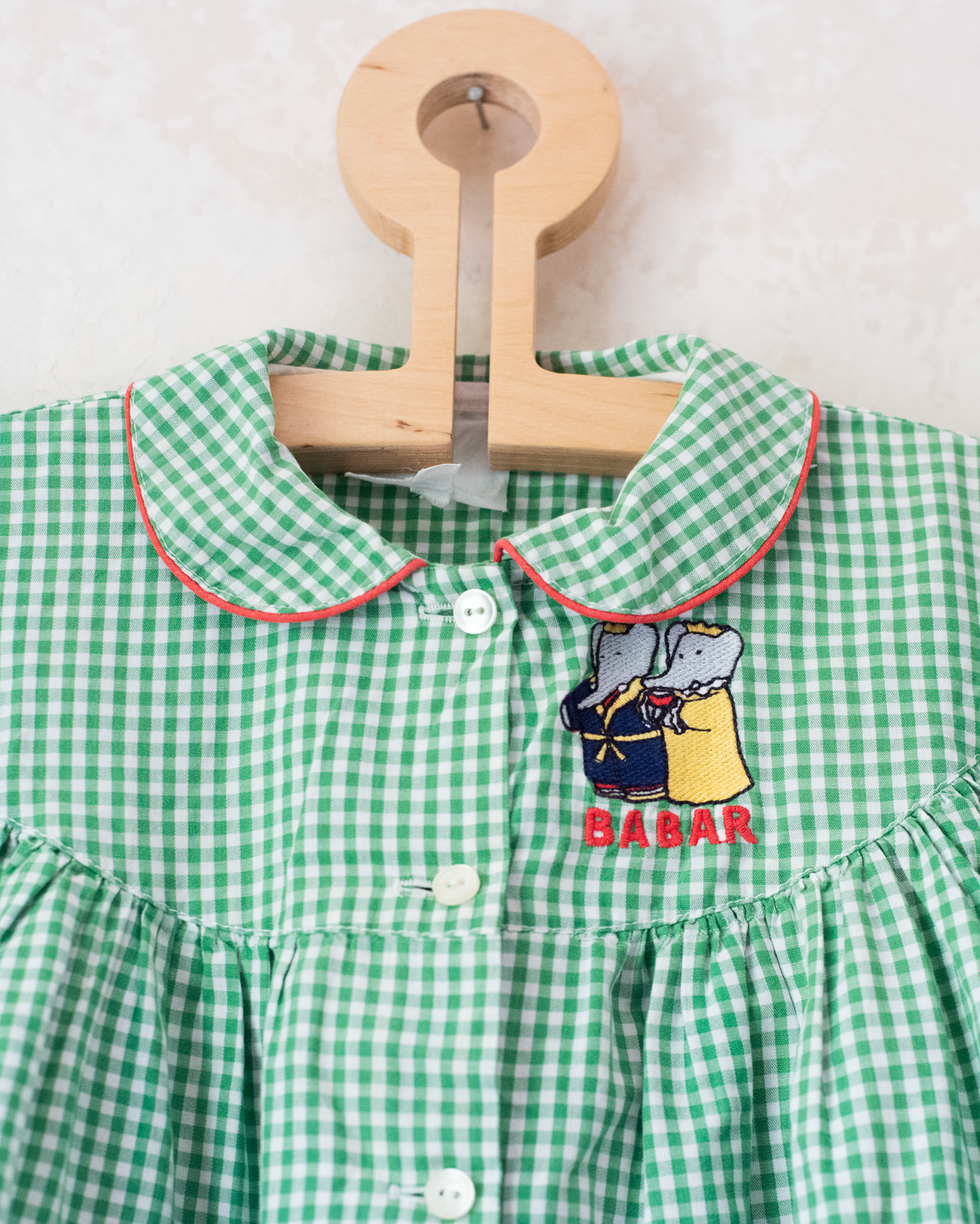 Wide plaid shirt with King Bebar embroidery | 4-5 years