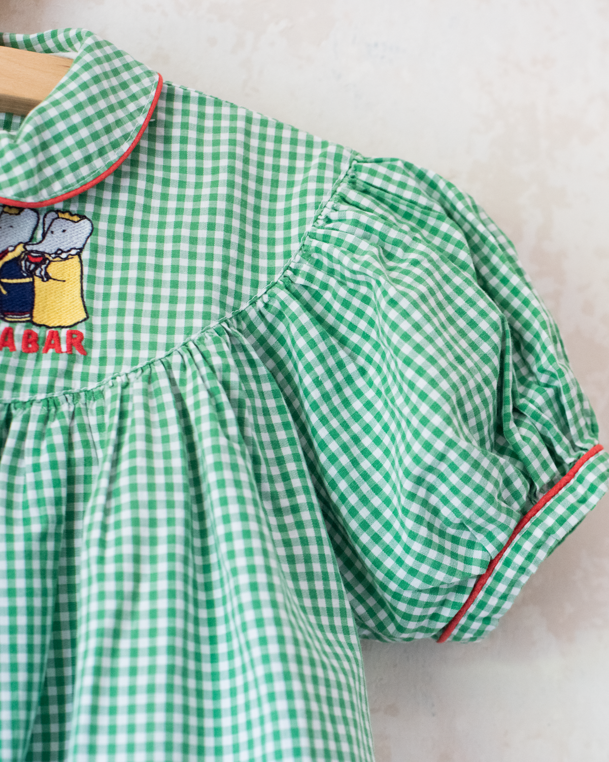Wide plaid shirt with King Bebar embroidery | 4-5 years