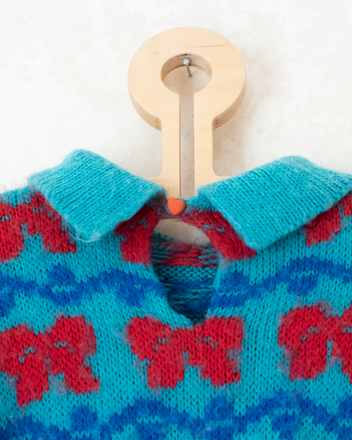 Knitted wool dress with bow ties | 9-10 years
