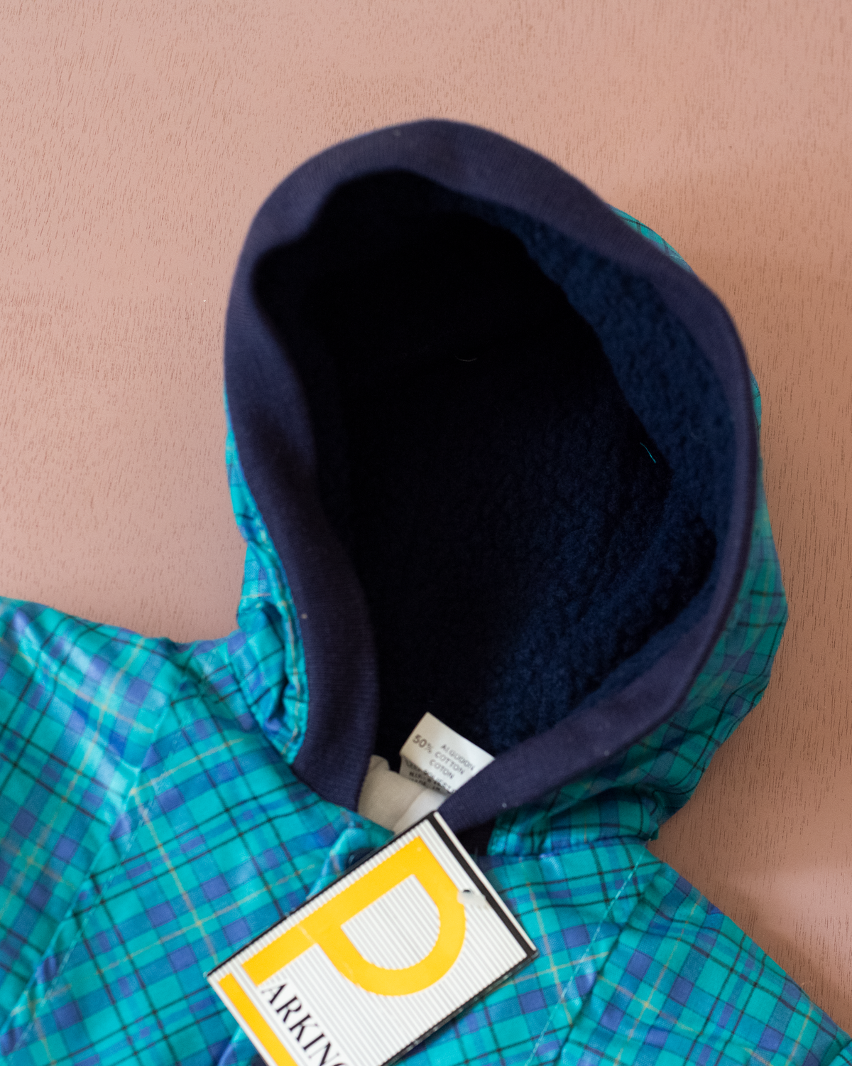 Blue and green checkered turban | Spanish deadstock | 12-18 months