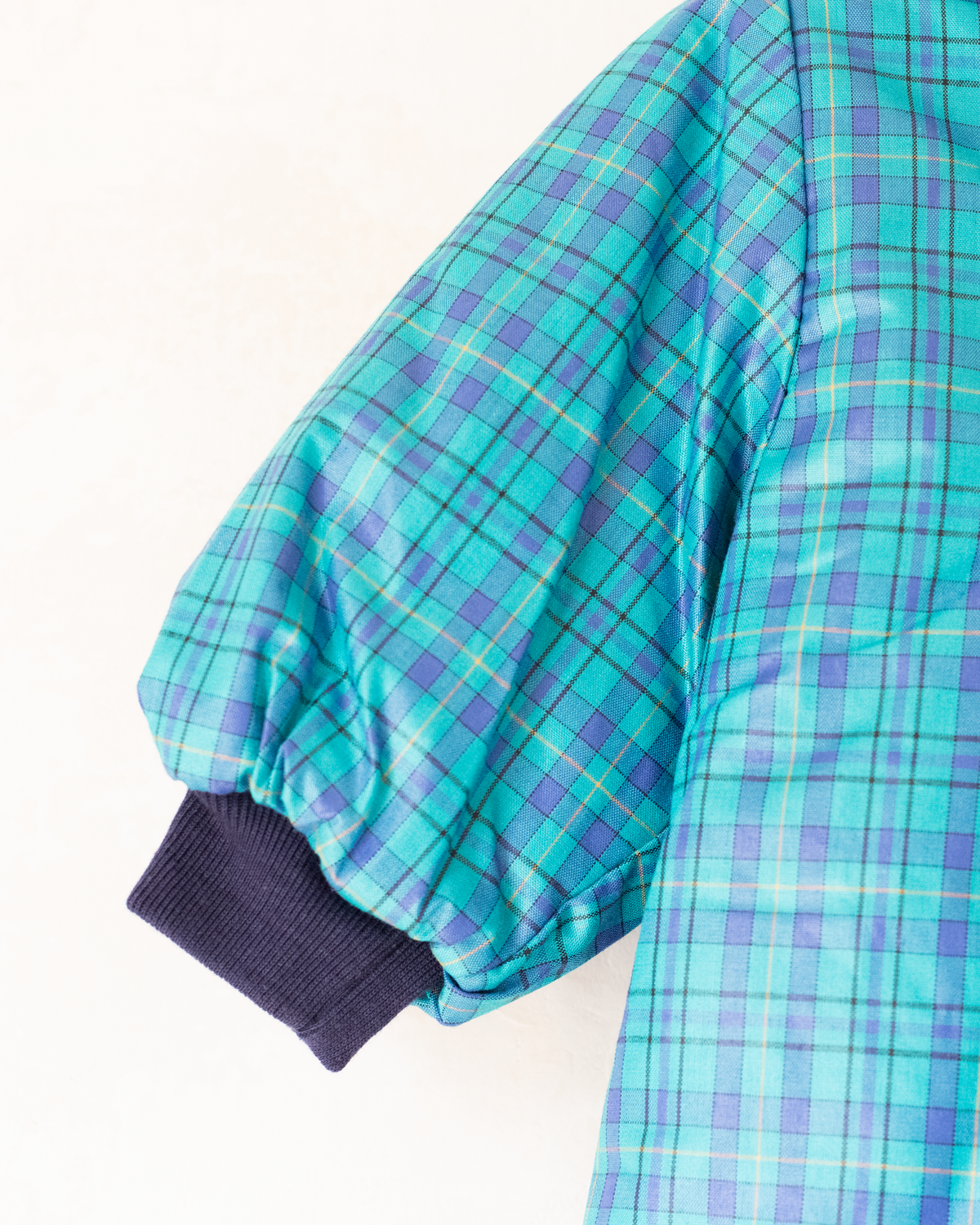 Blue and green checkered turban | Spanish deadstock | 12-18 months