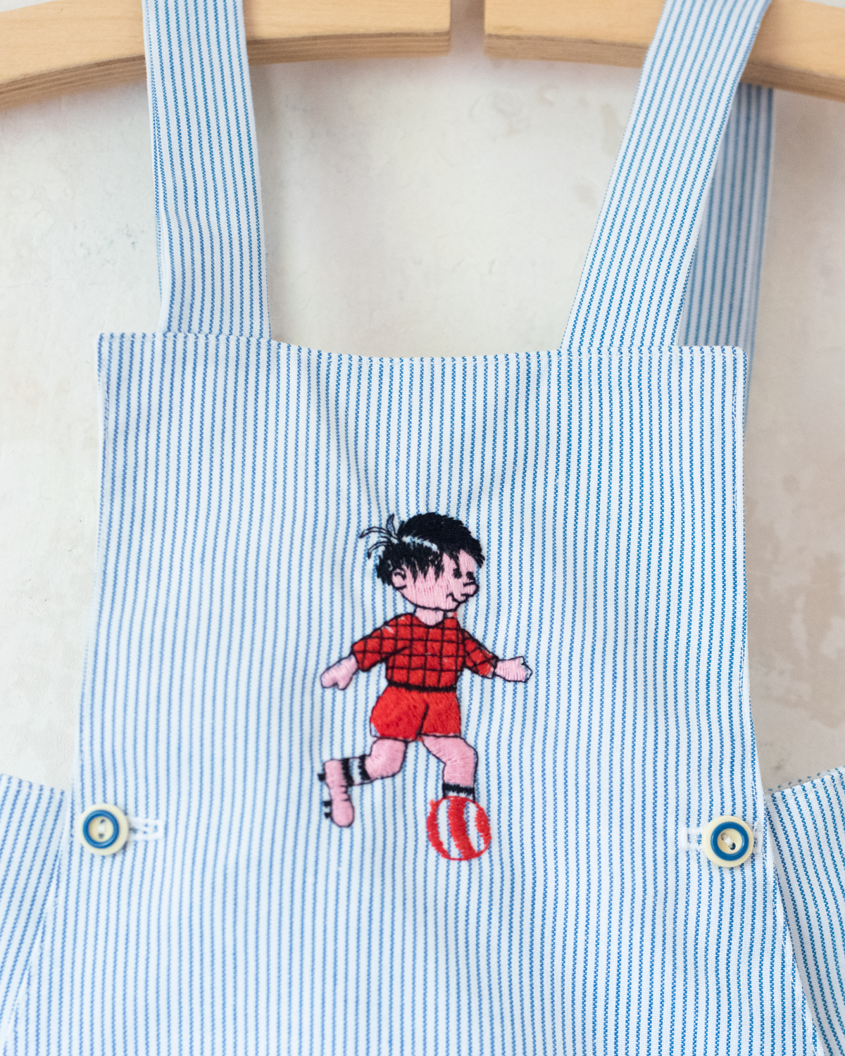 Spanish Striped Romper with Child Playing Ball | 12-18 Months