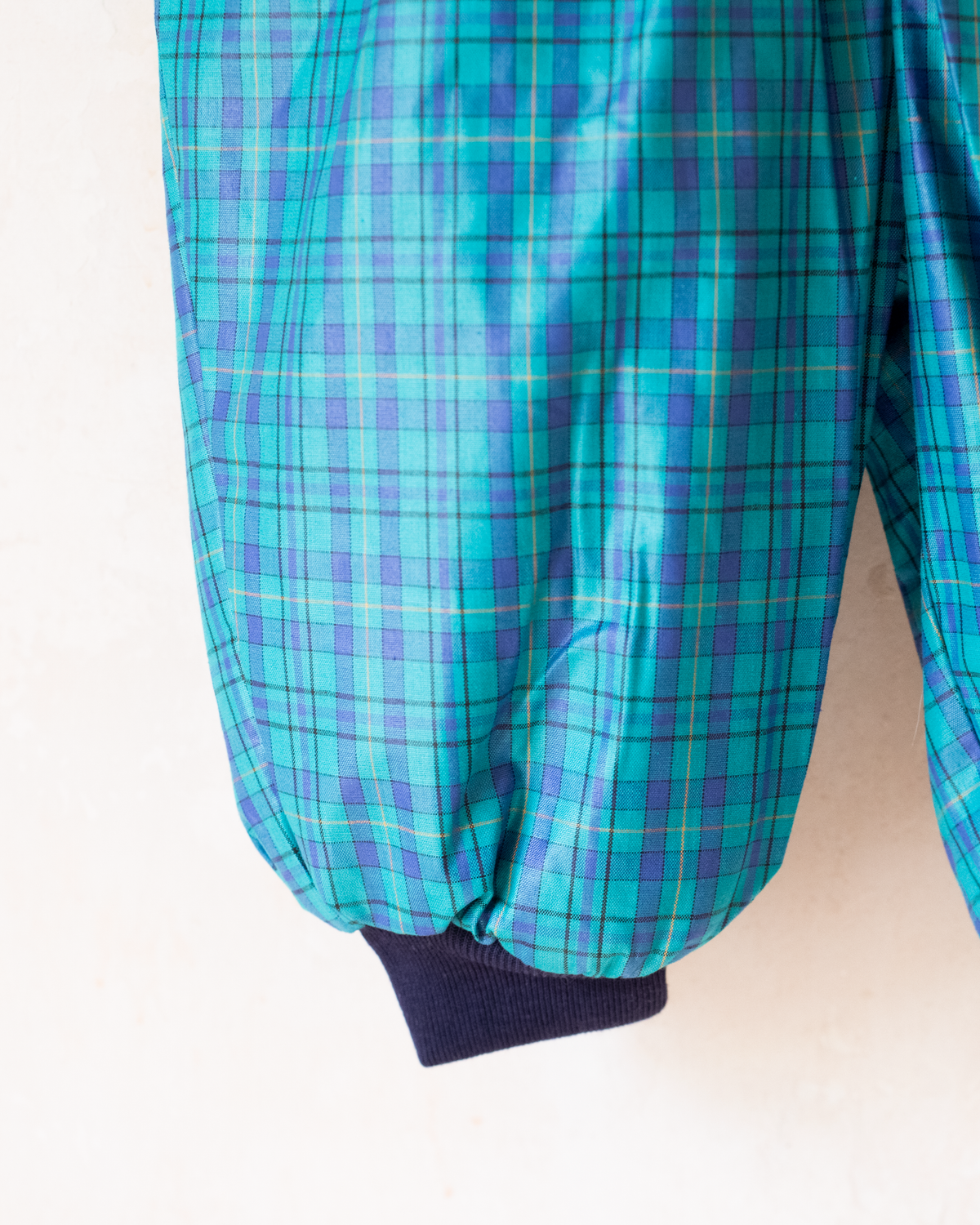 Blue and green checkered turban | Spanish deadstock | 12-18 months