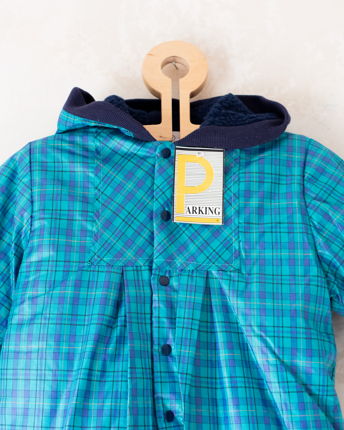 Blue and green checkered turban | Spanish deadstock | 12-18 months