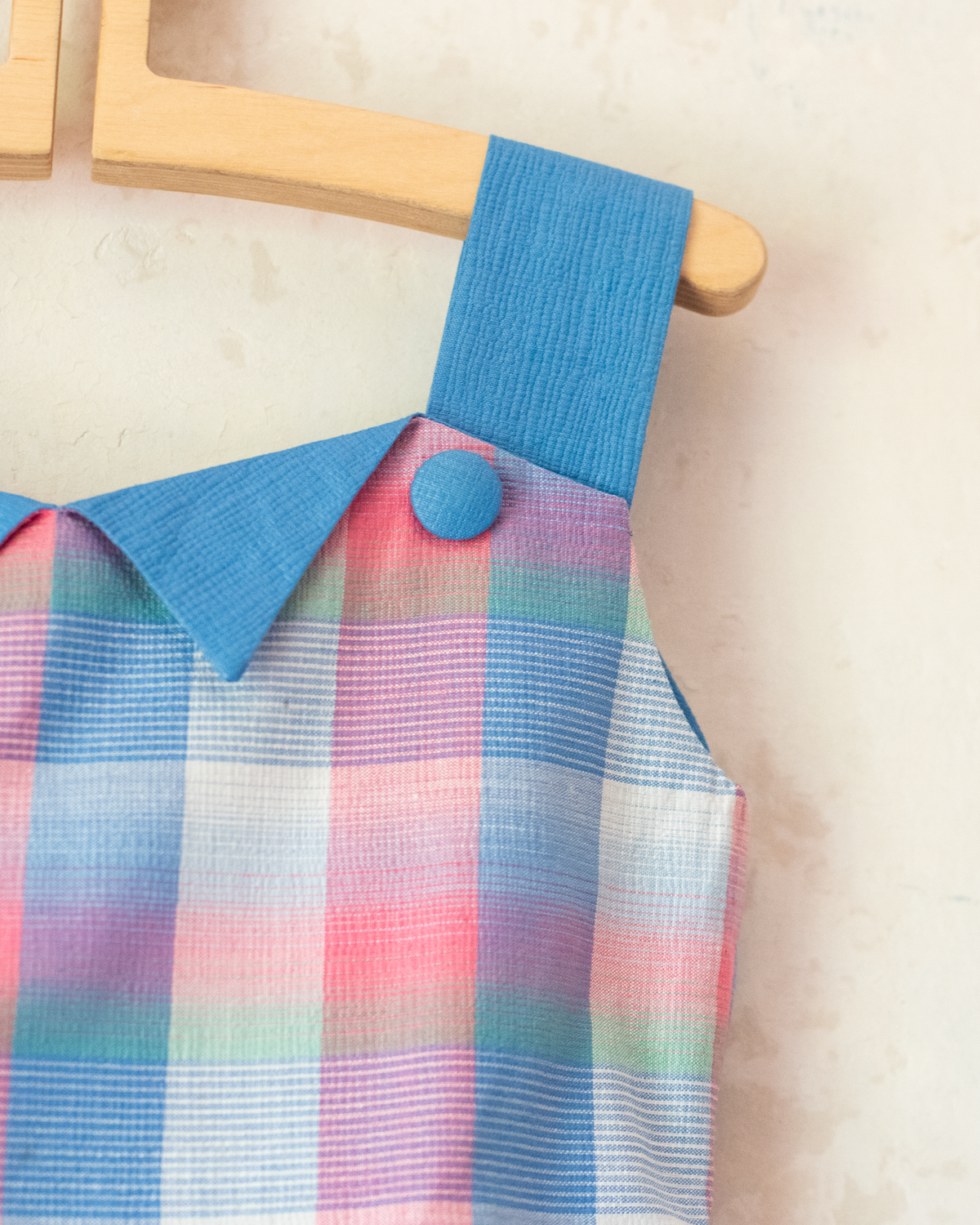 Pastel Plaid Dress | French Deadstock from the 70s | 2-3 years