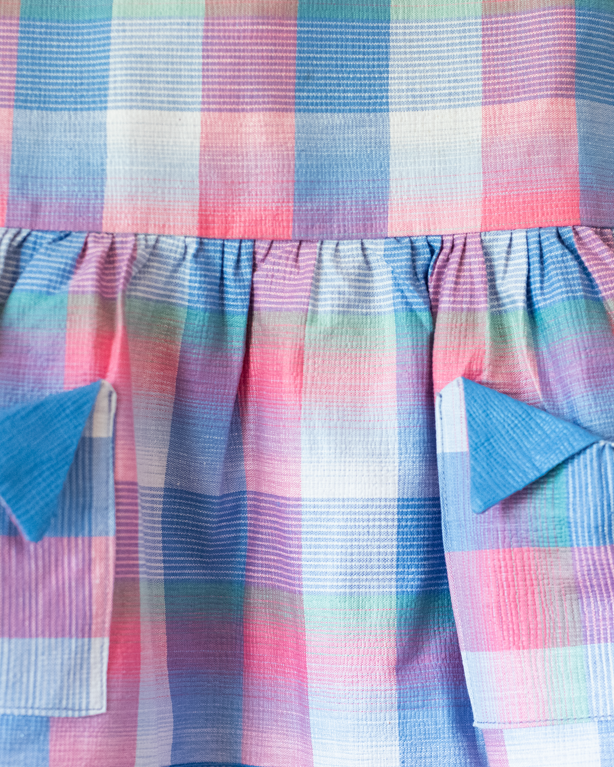 Pastel Plaid Dress | French Deadstock from the 70s | 2-3 years